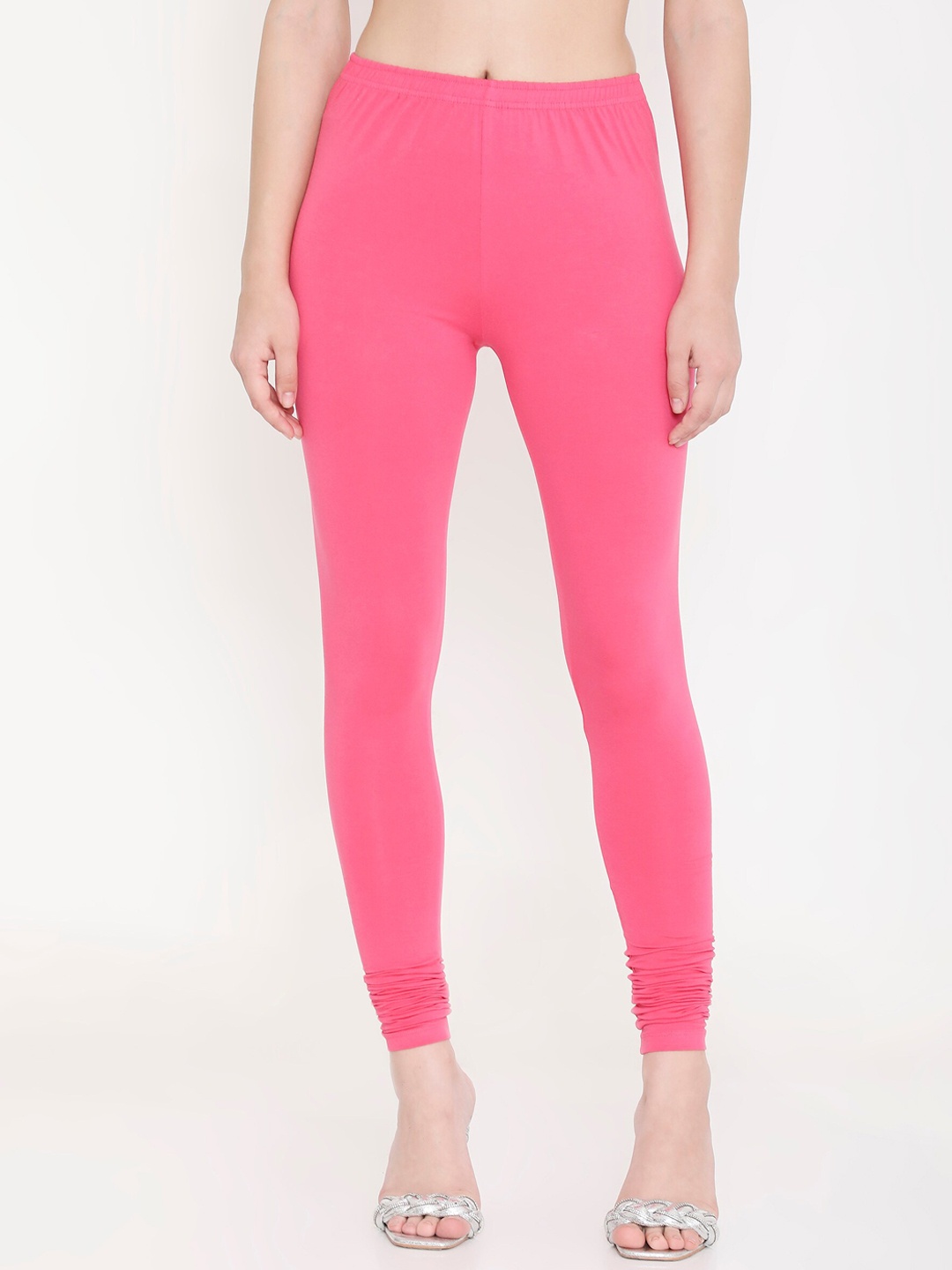 

Feelings Slim Fit Cotton Churidar Length Leggings, Pink