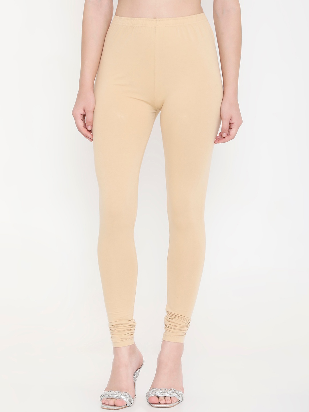 

Feelings Slim Fit Cotton Churidar Length Leggings, Nude