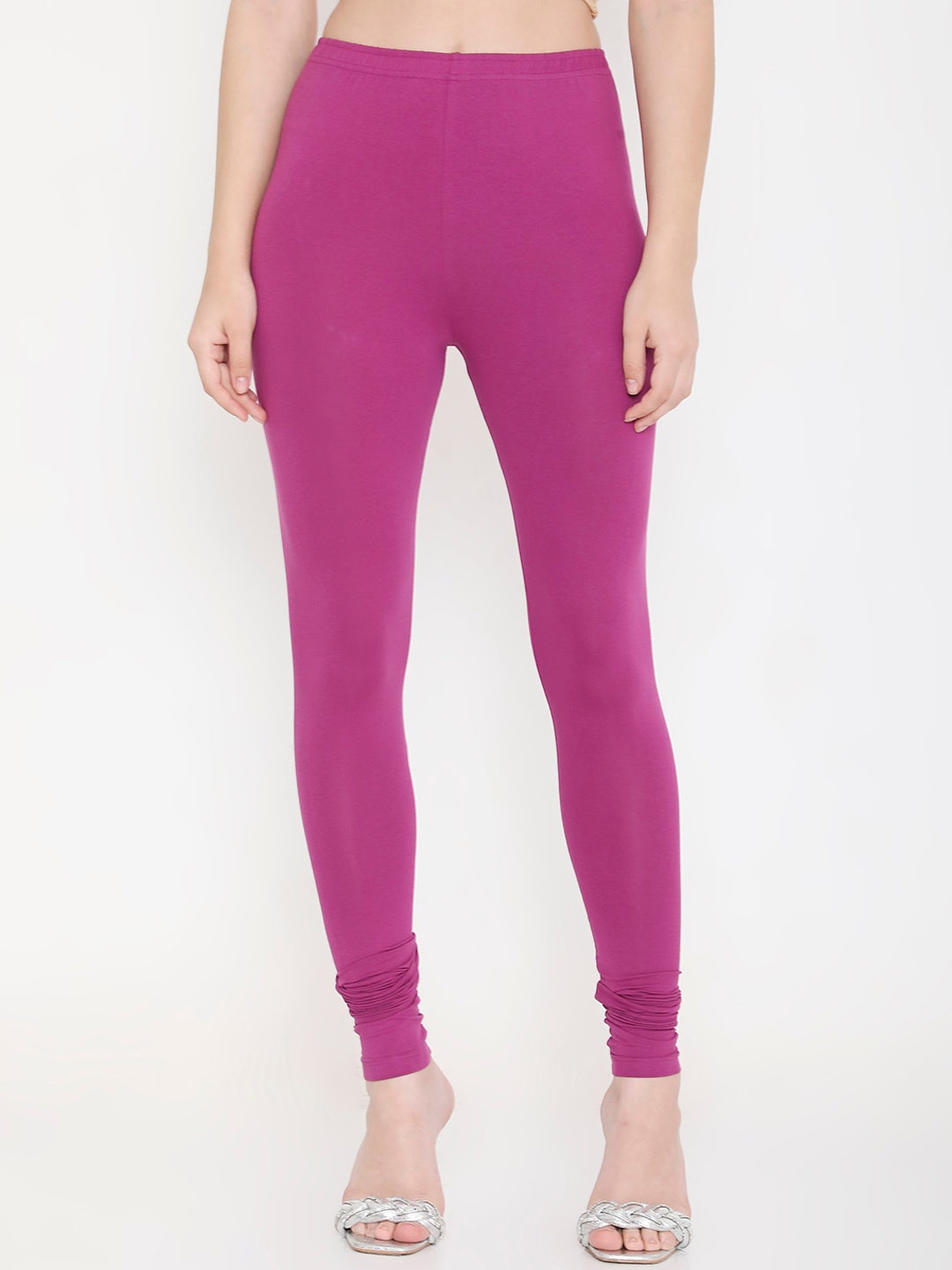 

Feelings Slim Fit Cotton Churidar Length Leggings, Purple