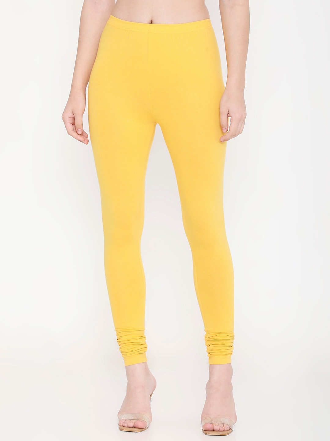 

Feelings Slim Fit Cotton Churidar Length Leggings, Yellow