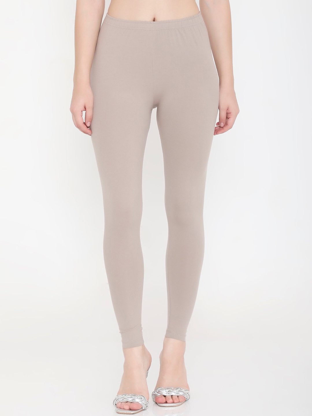 

Feelings Slim Fit Cotton Ankle Length Leggings, Grey