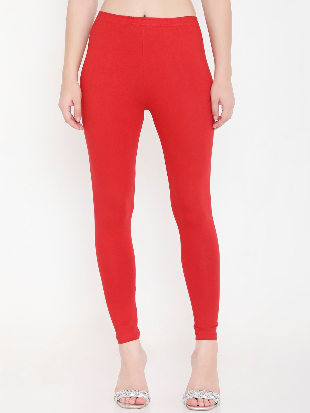 

Feelings Cotton Ankle Length Leggings, Red