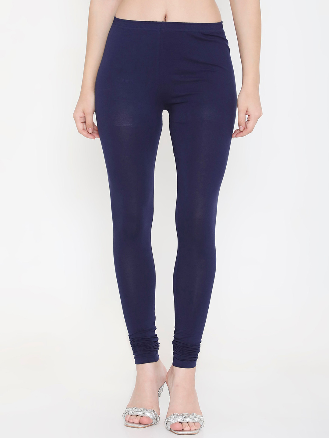 

Feelings Slim Fit Cotton Churidar Length Leggings, Navy blue