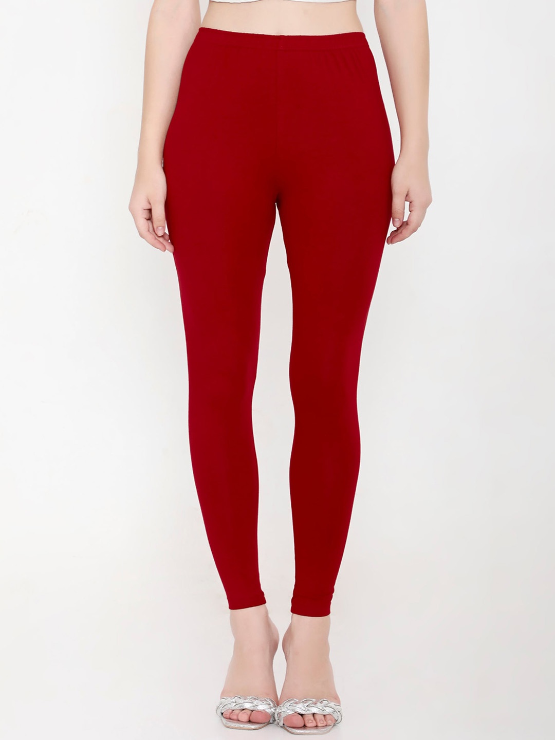 

Feelings Slim Fit Cotton Ankle Length Leggings, Maroon