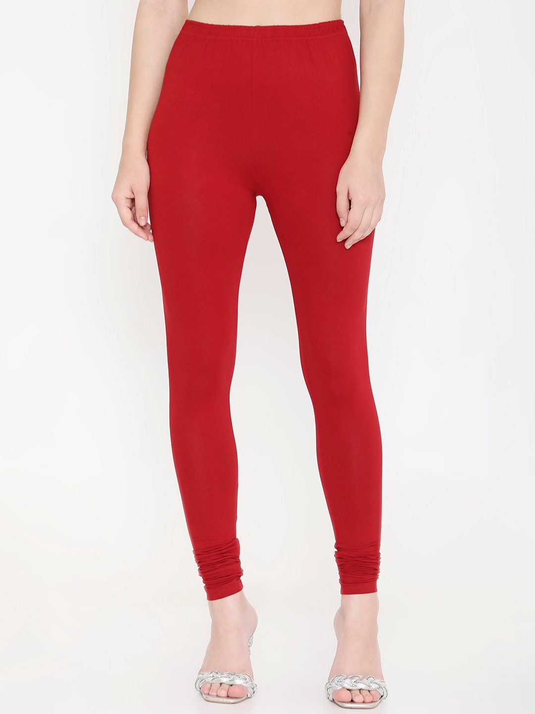 

Feelings Slim Fit Cotton Churidar Length Leggings, Maroon