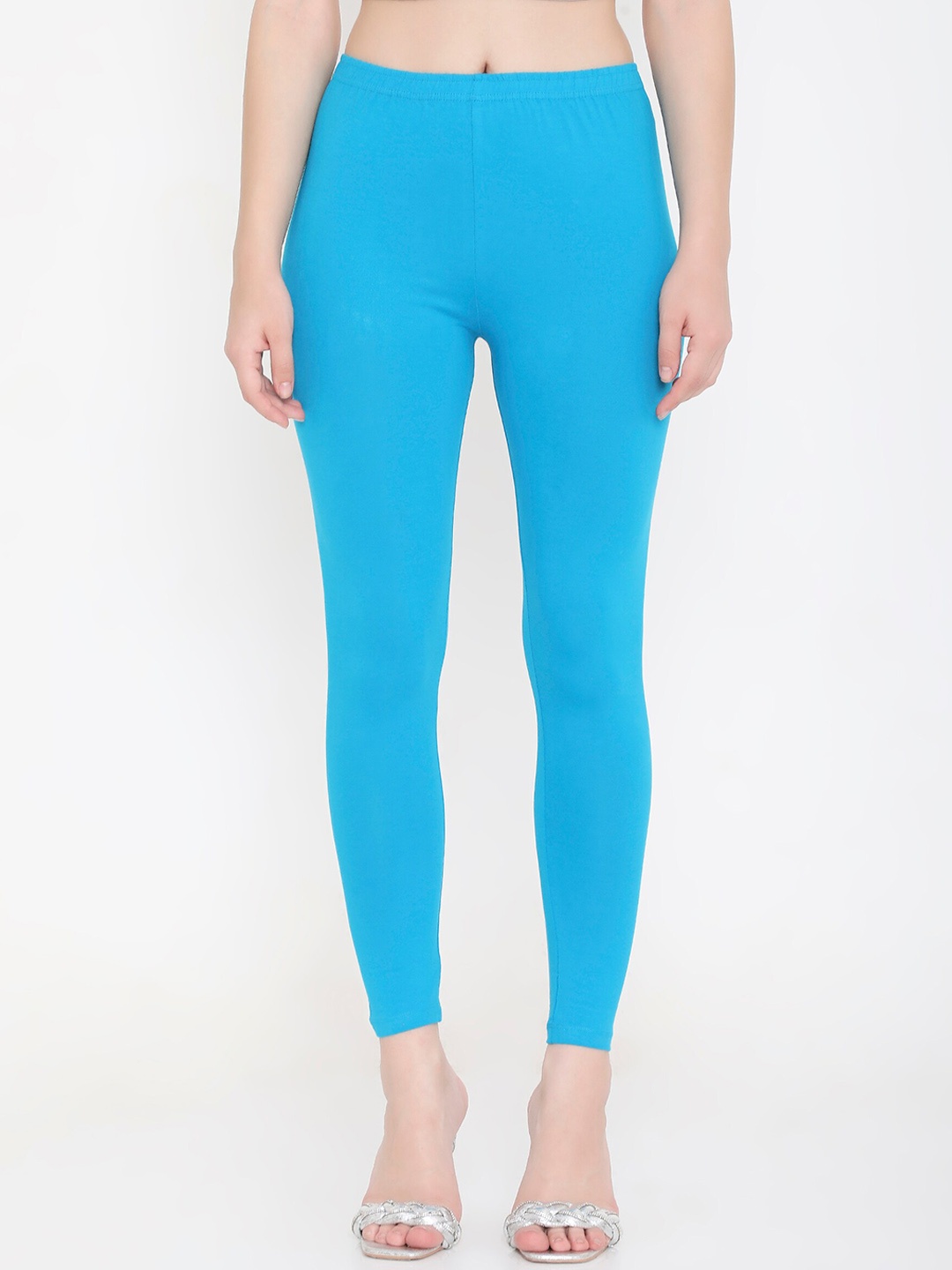 

Feelings Slim Fit Cotton Ankle Length Leggings, Blue