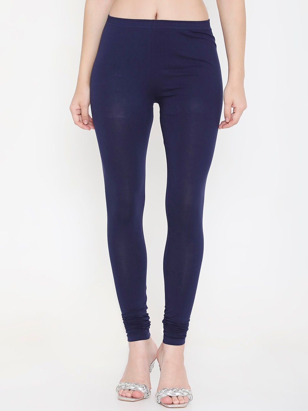 

Feelings Slim Fit Cotton Churidar Length Leggings, Navy blue