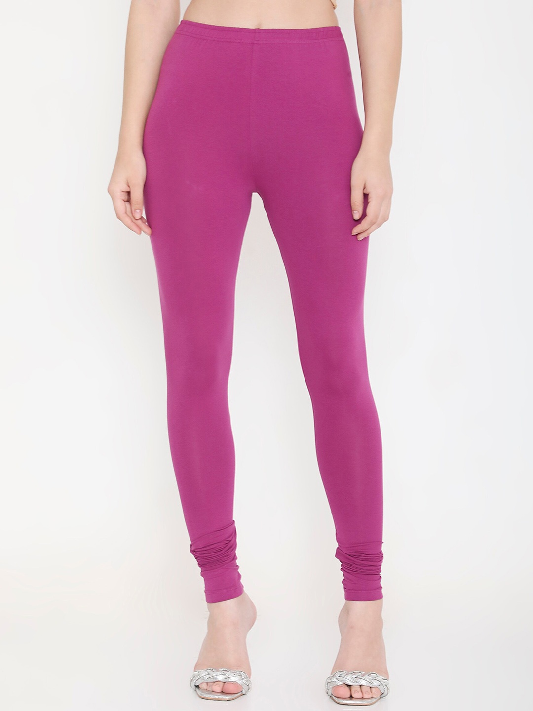 

Feelings Slim Fit Cotton Churidar Length Leggings, Purple