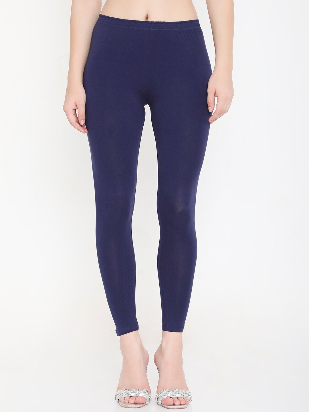 

Feelings Slim Fit Cotton Ankle Length Leggings, Navy blue