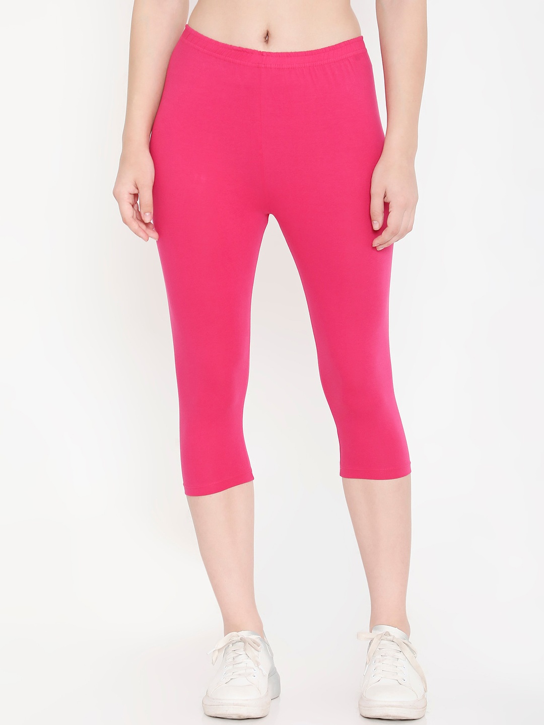 

Feelings Slim-Fit Cotton Mid-Rise Capri, Pink
