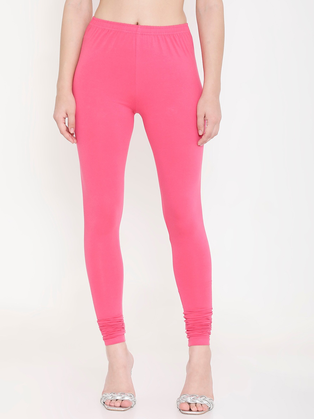 

Feelings Slim Fit Cotton Churidar Length Leggings, Pink