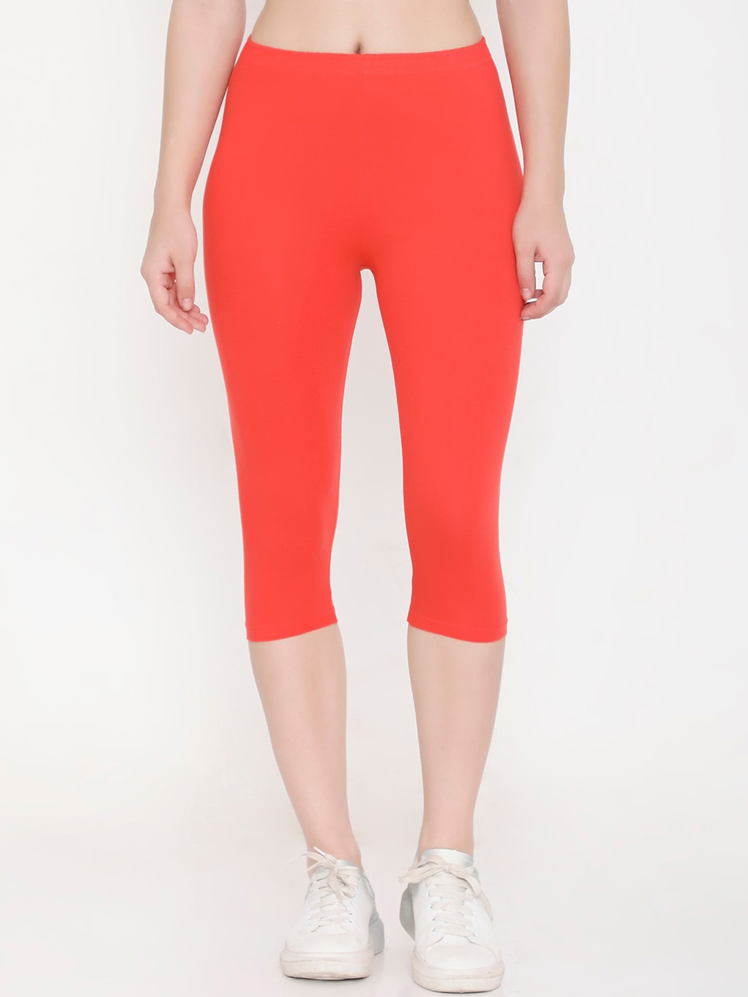 

Feelings Slim-Fit Cotton Mid-Rise Capri, Orange