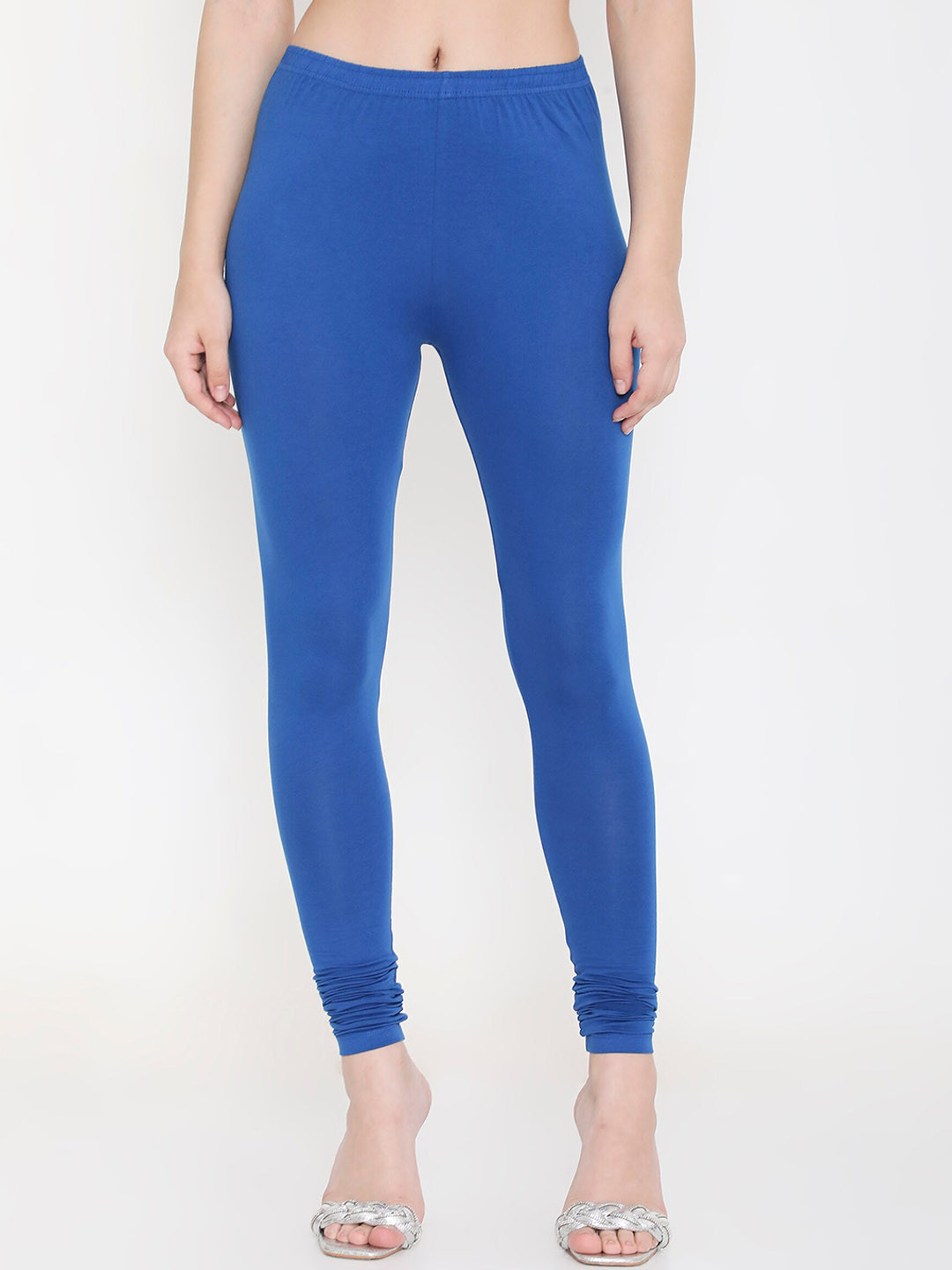 

Feelings Slim Fit Cotton Churidar Length Leggings, Blue