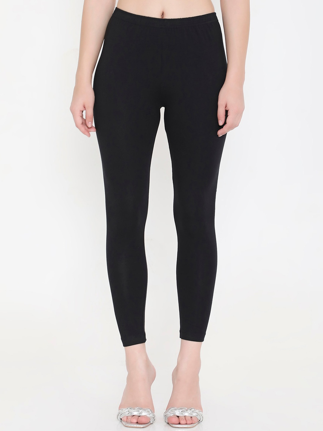 

Feelings Slim Fit Cotton Ankle Length Leggings, Black