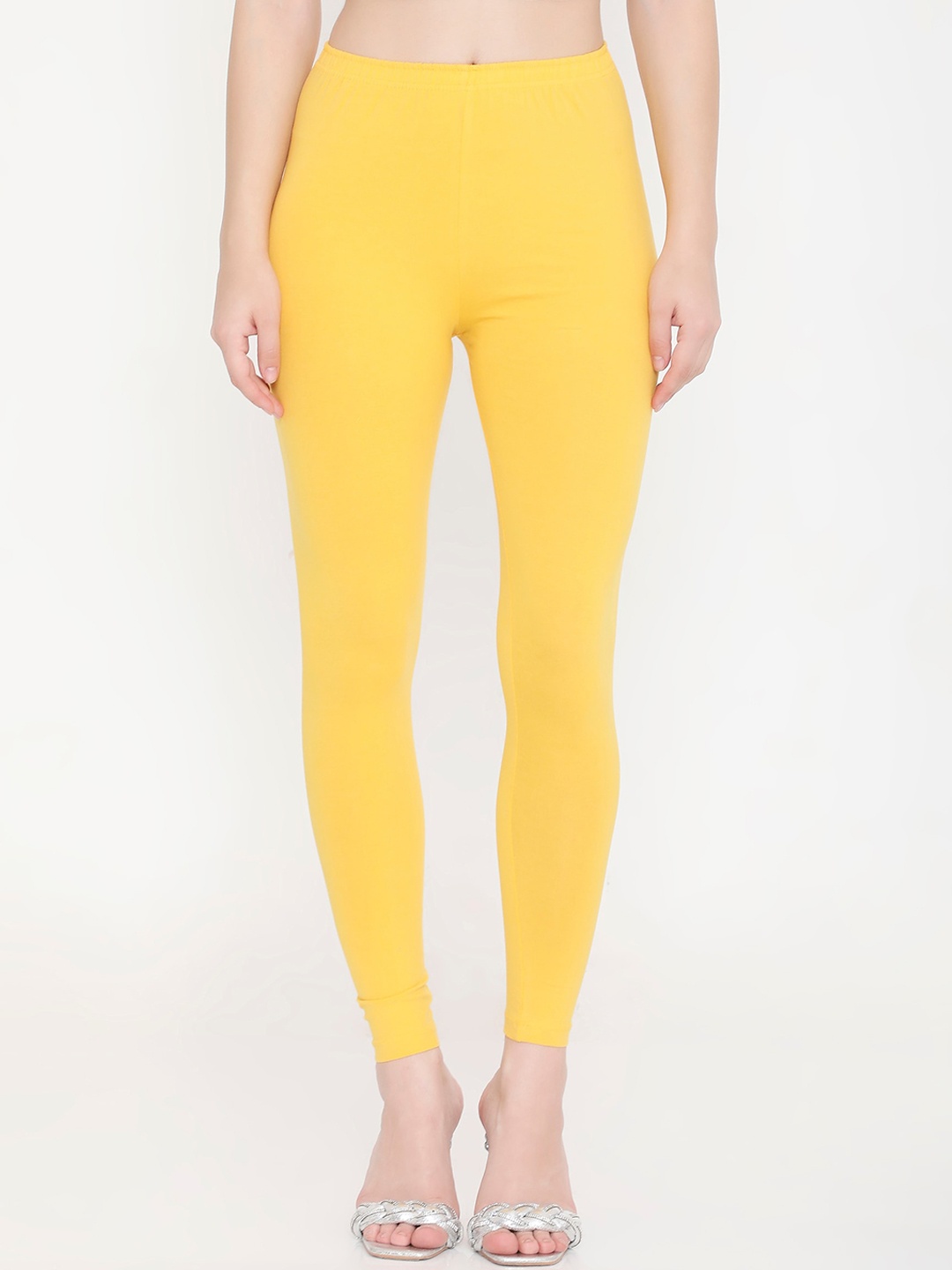 

Feelings Slim Fit Cotton Ankle Length Leggings, Yellow