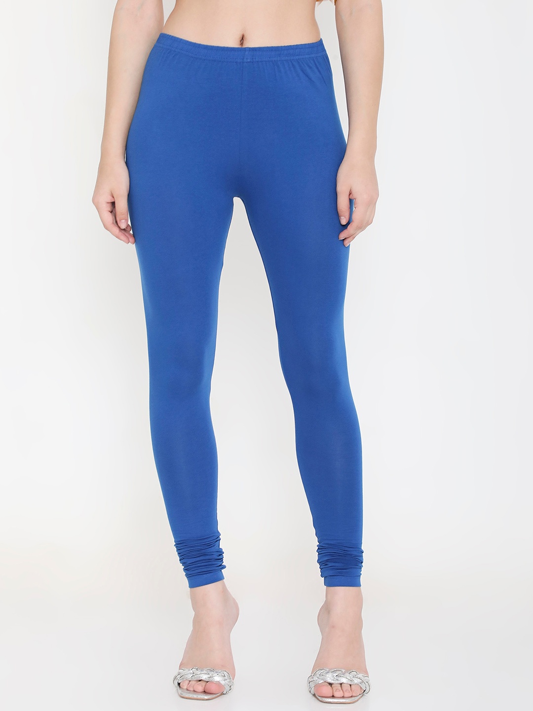 

Feelings Slim Fit Cotton Churidar Length Leggings, Blue