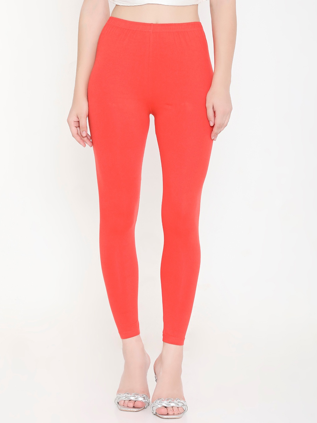 

Feelings Slim Fit Cotton Ankle Length Leggings, Orange