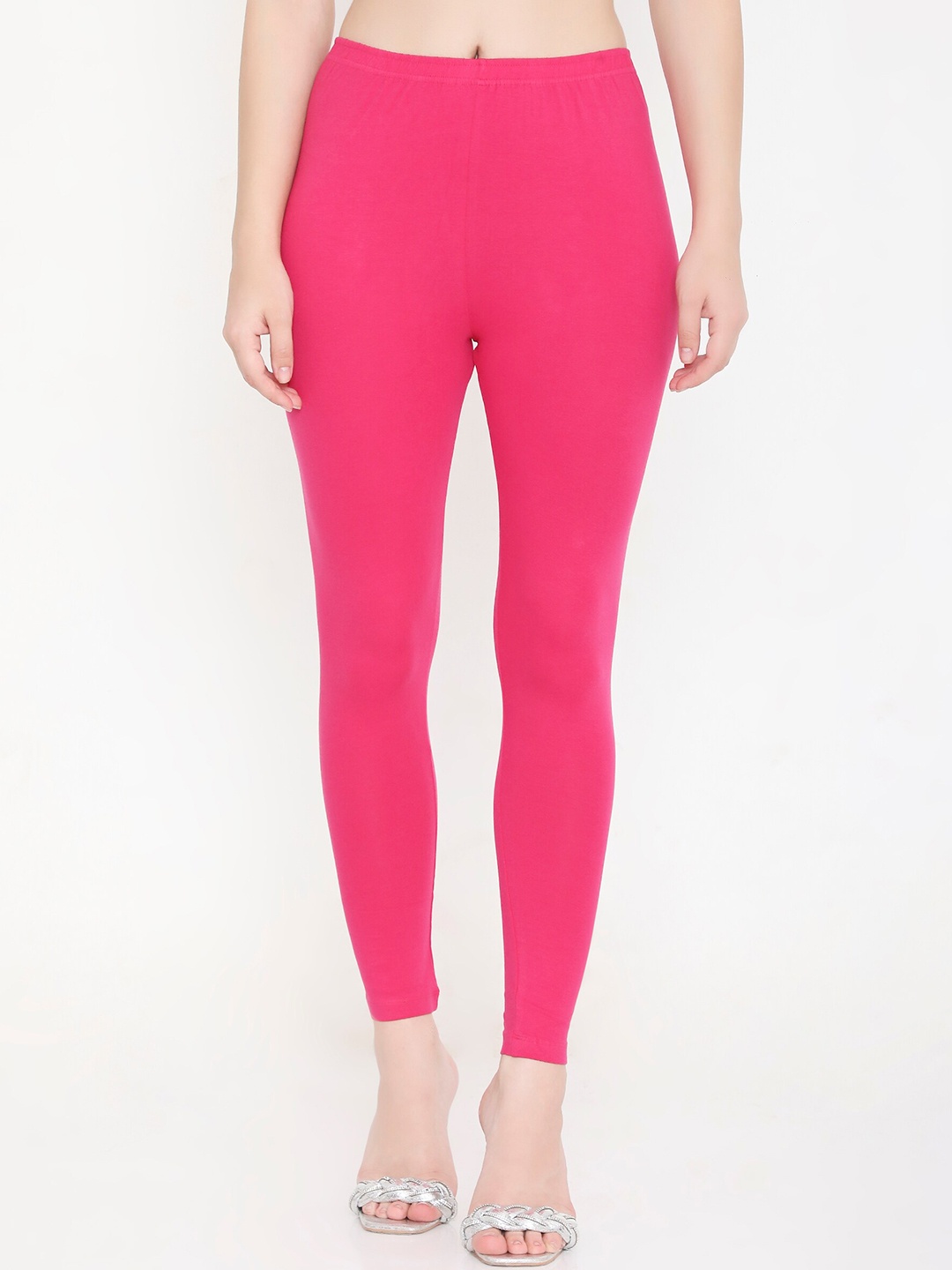 

Feelings Slim Fit Cotton Ankle Length Leggings, Pink