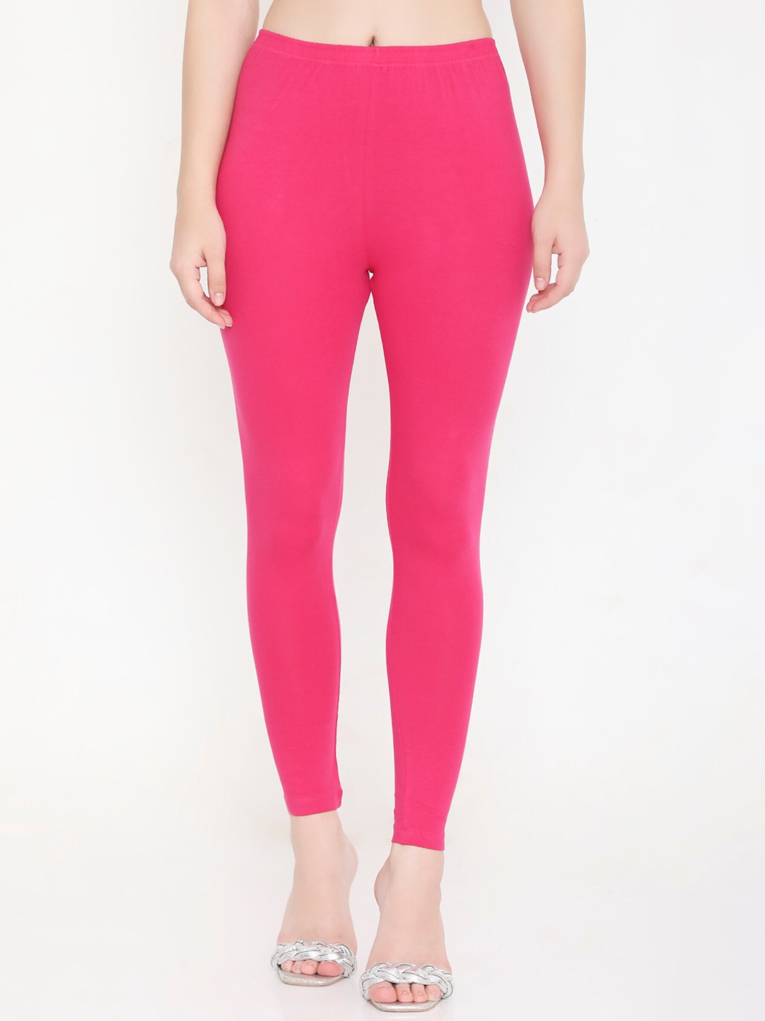 

Feelings Slim Fit Cotton Ankle Length Leggings, Pink