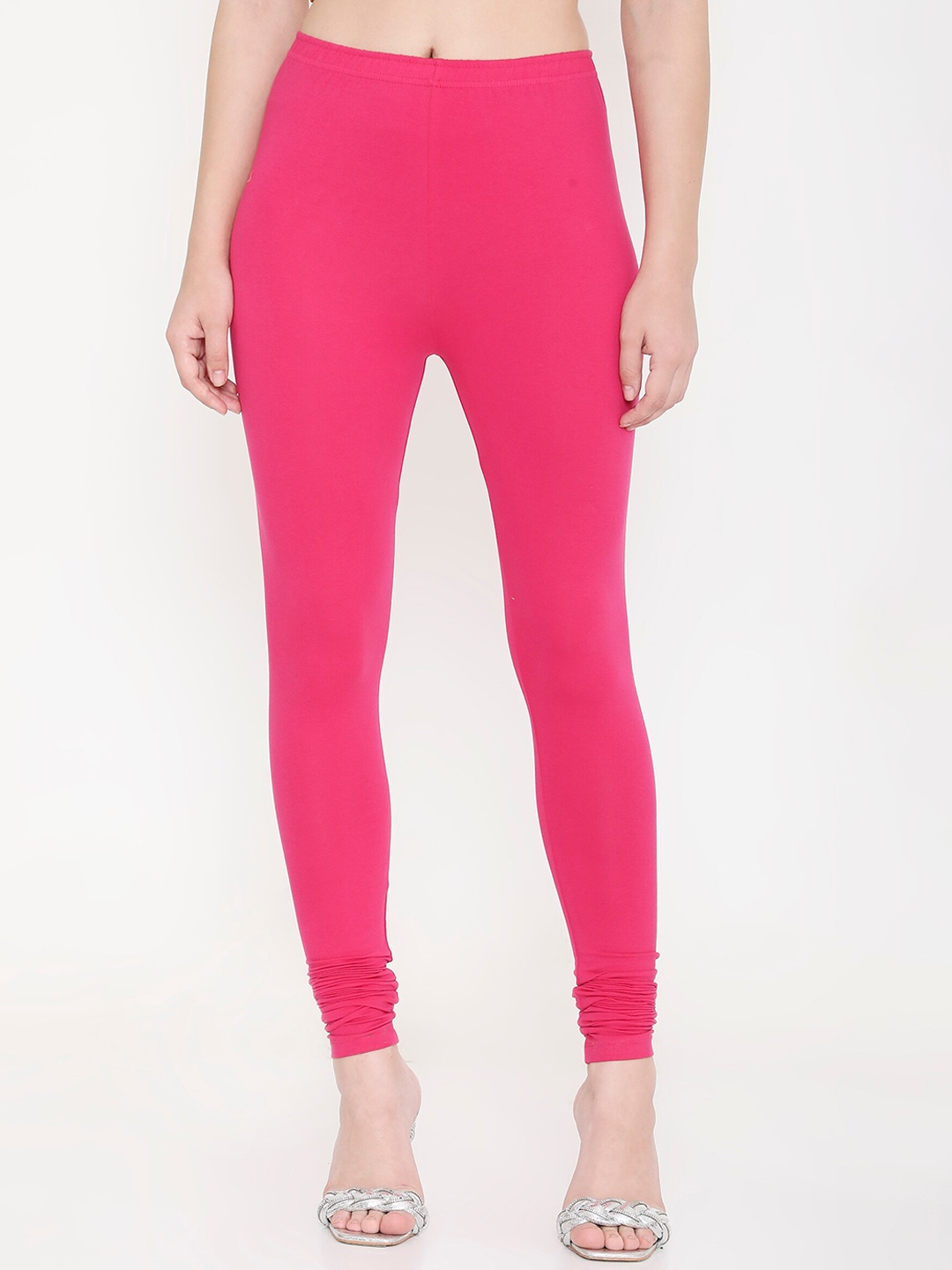 

Feelings Slim Fit Cotton Churidar Length Leggings, Pink