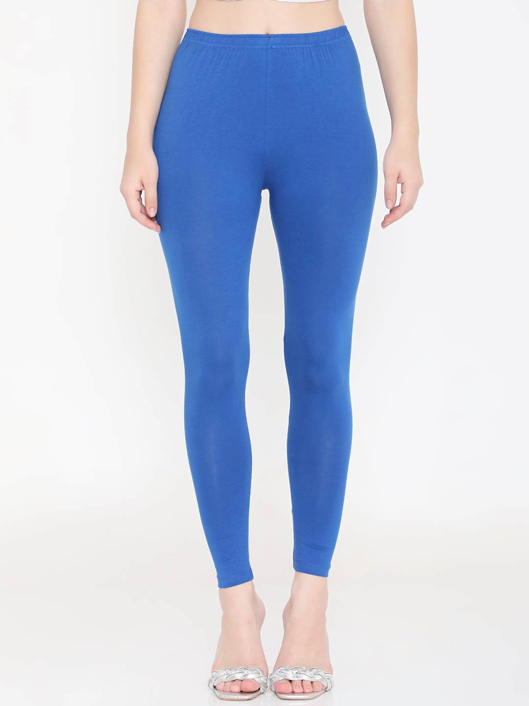 

Feelings Slim Fit Cotton Ankle Length Leggings, Blue