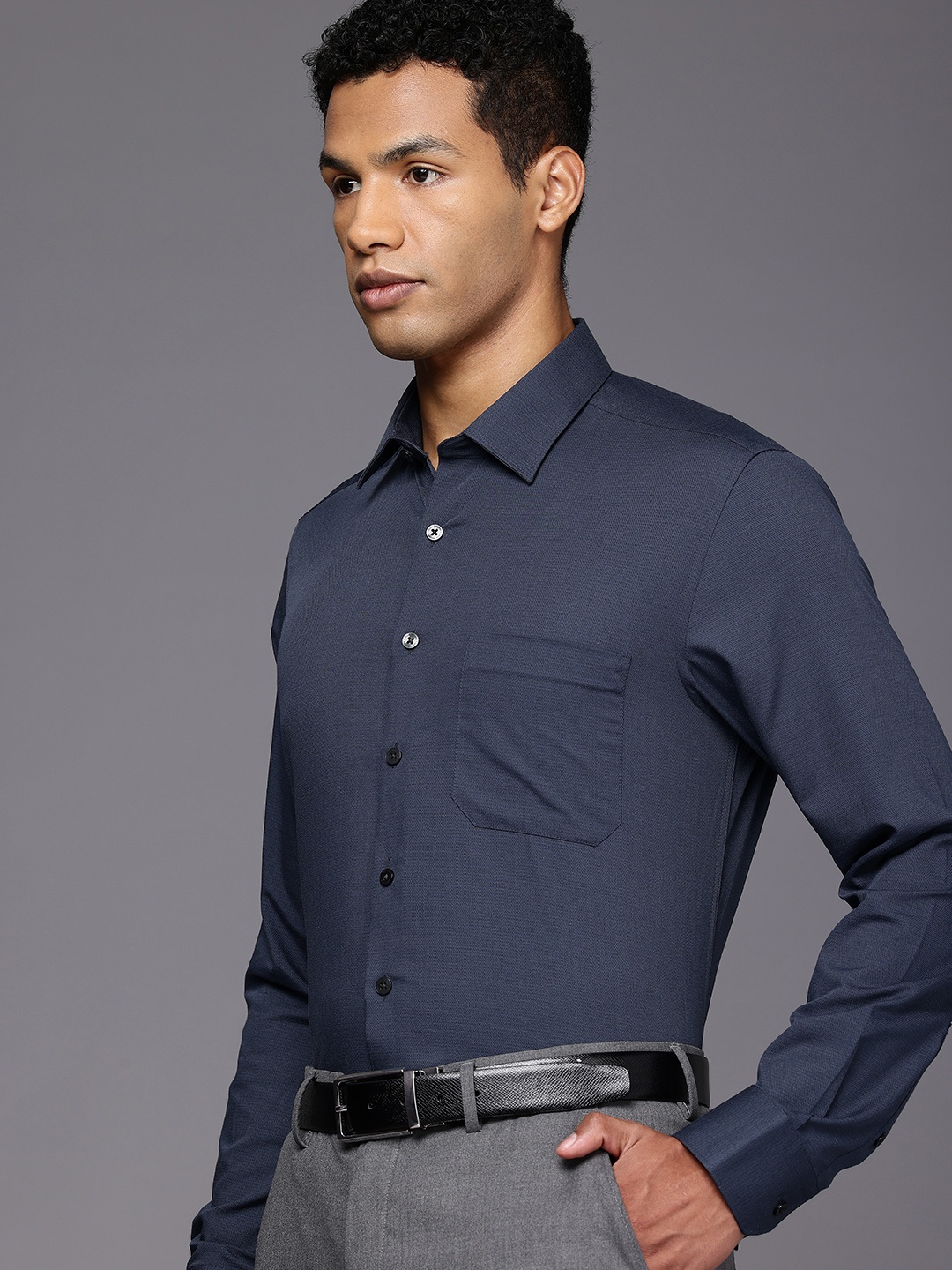 

Louis Philippe Slim Fit Opaque Formal Shirt, Blue