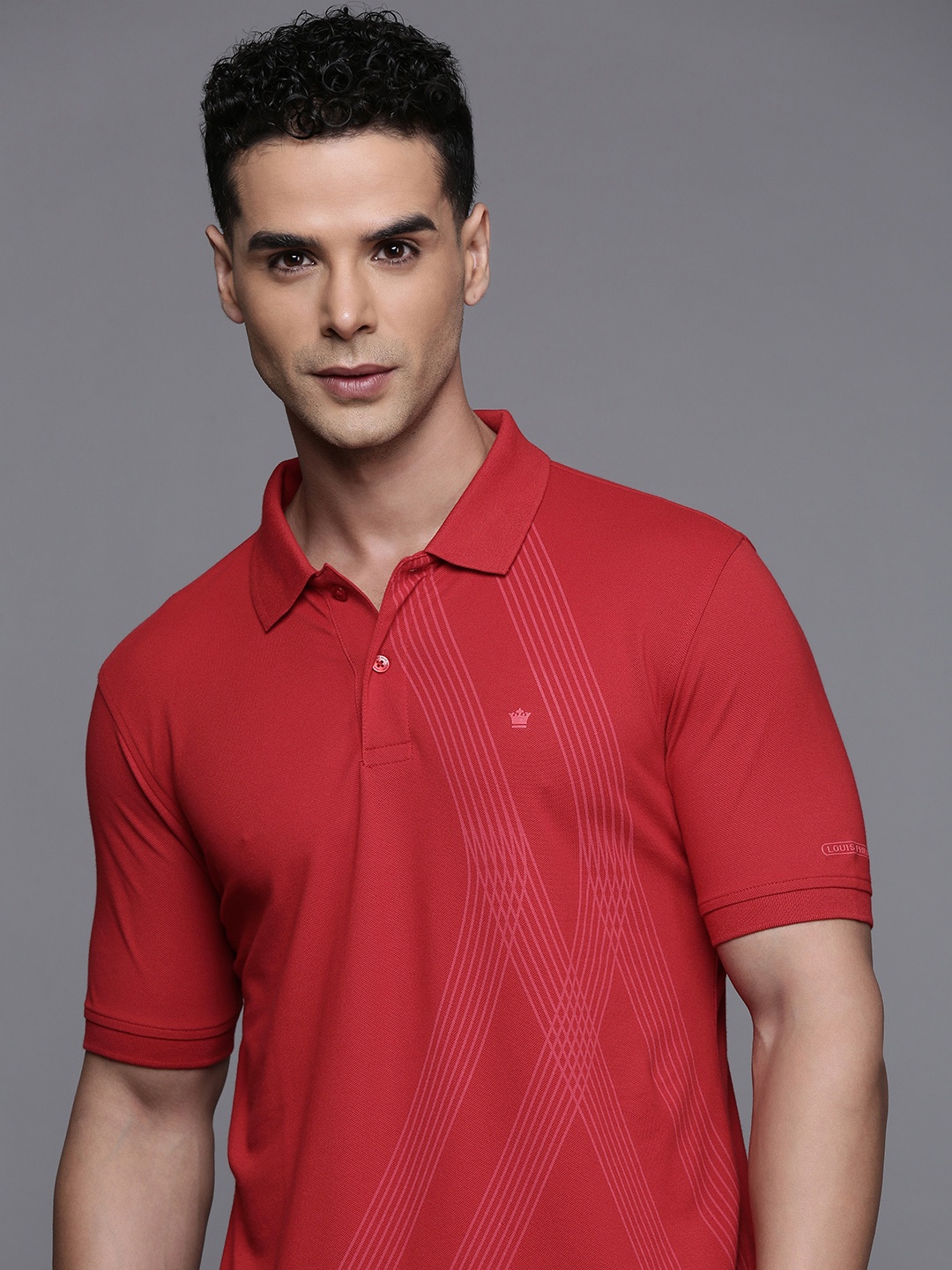 

Louis Philippe Printed Polo Collar T-shirt, Red