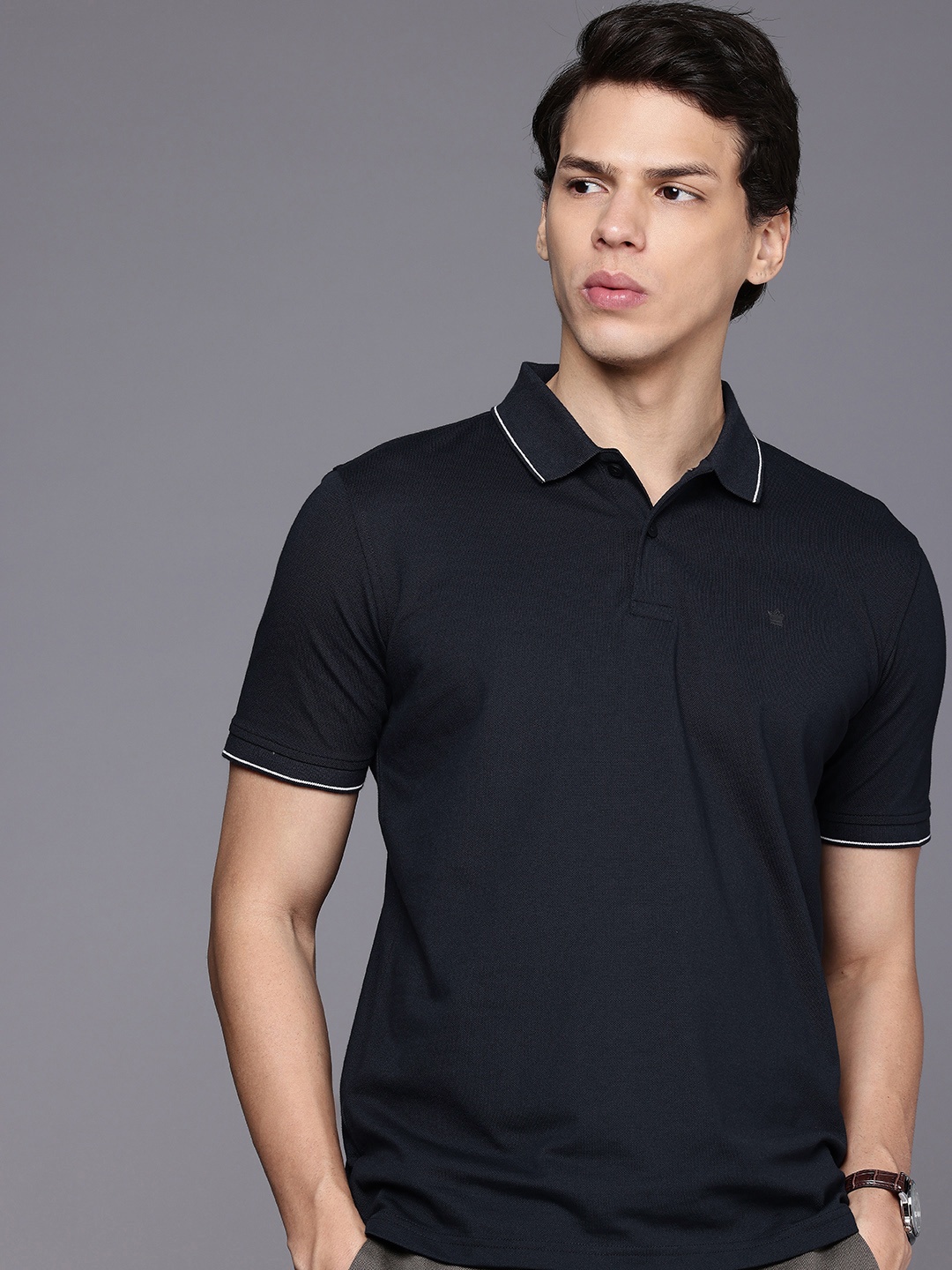 

Louis Philippe Polo Collar T-shirt, Navy blue