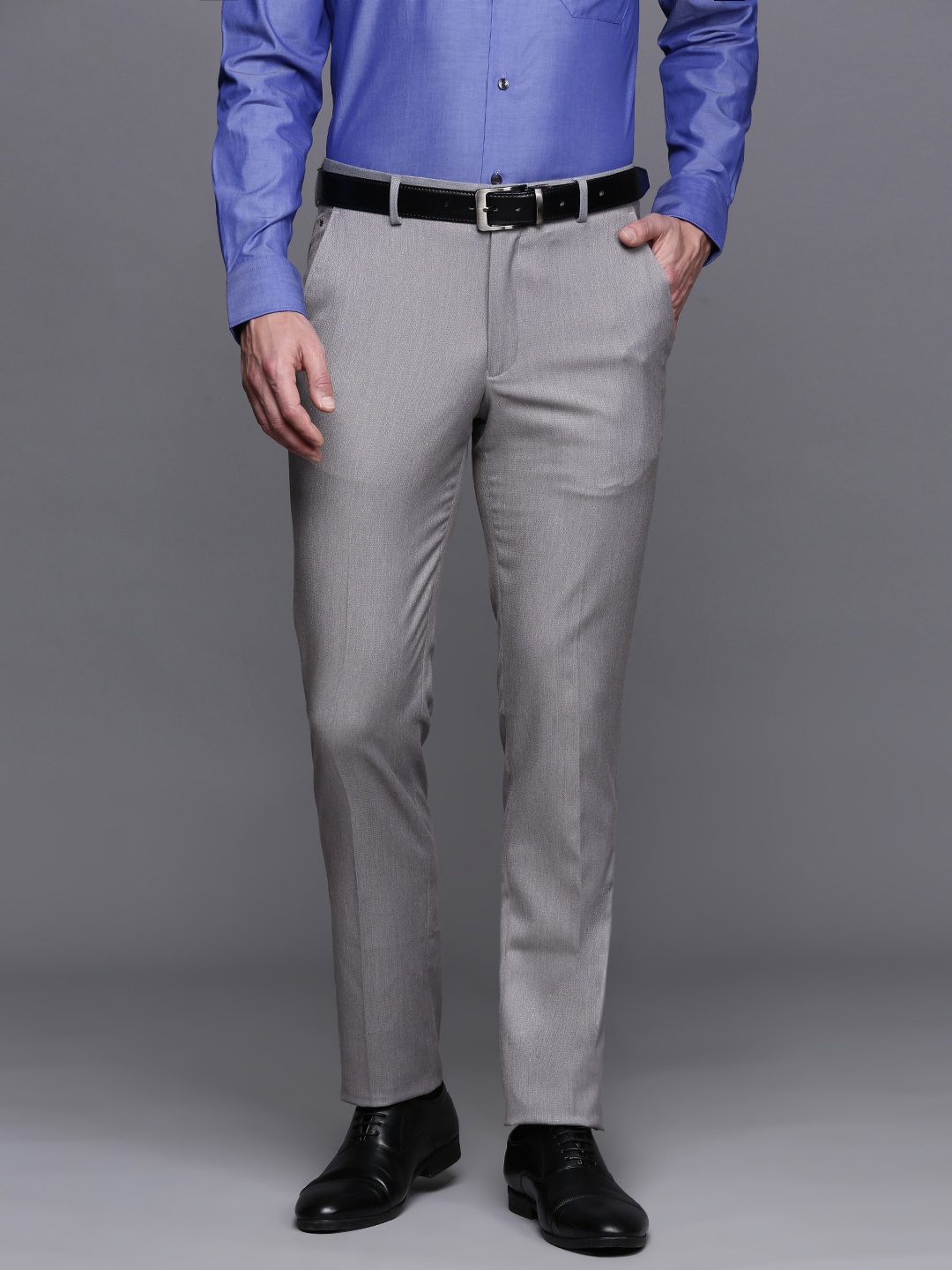 

Louis Philippe Men Slim Fit Trousers, Grey