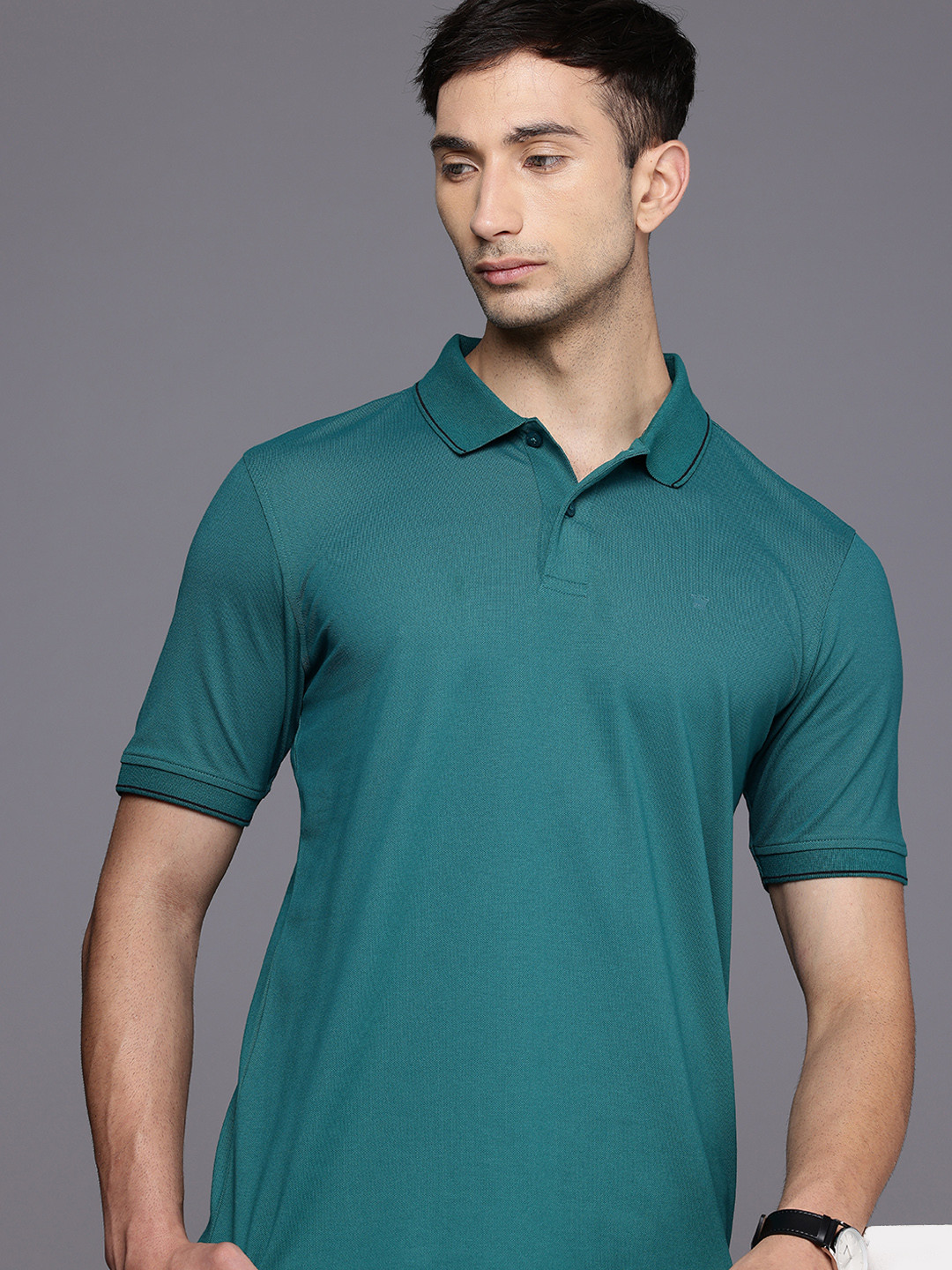 

Louis Philippe Polo Collar T-shirt, Teal