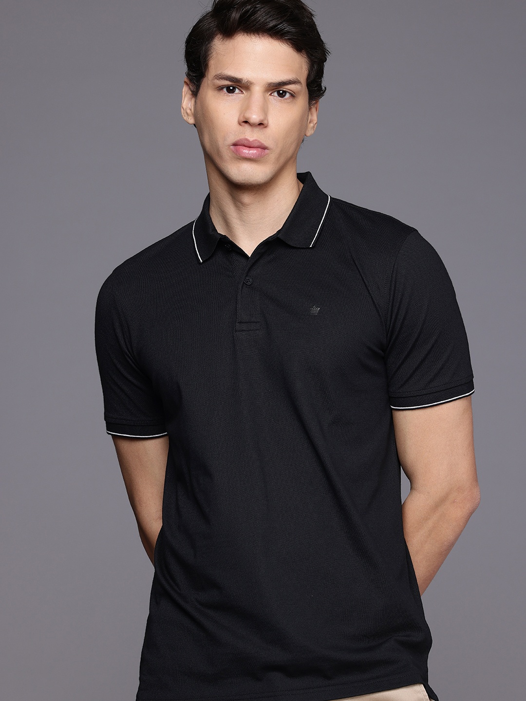 

Louis Philippe Polo Collar T-shirt, Black