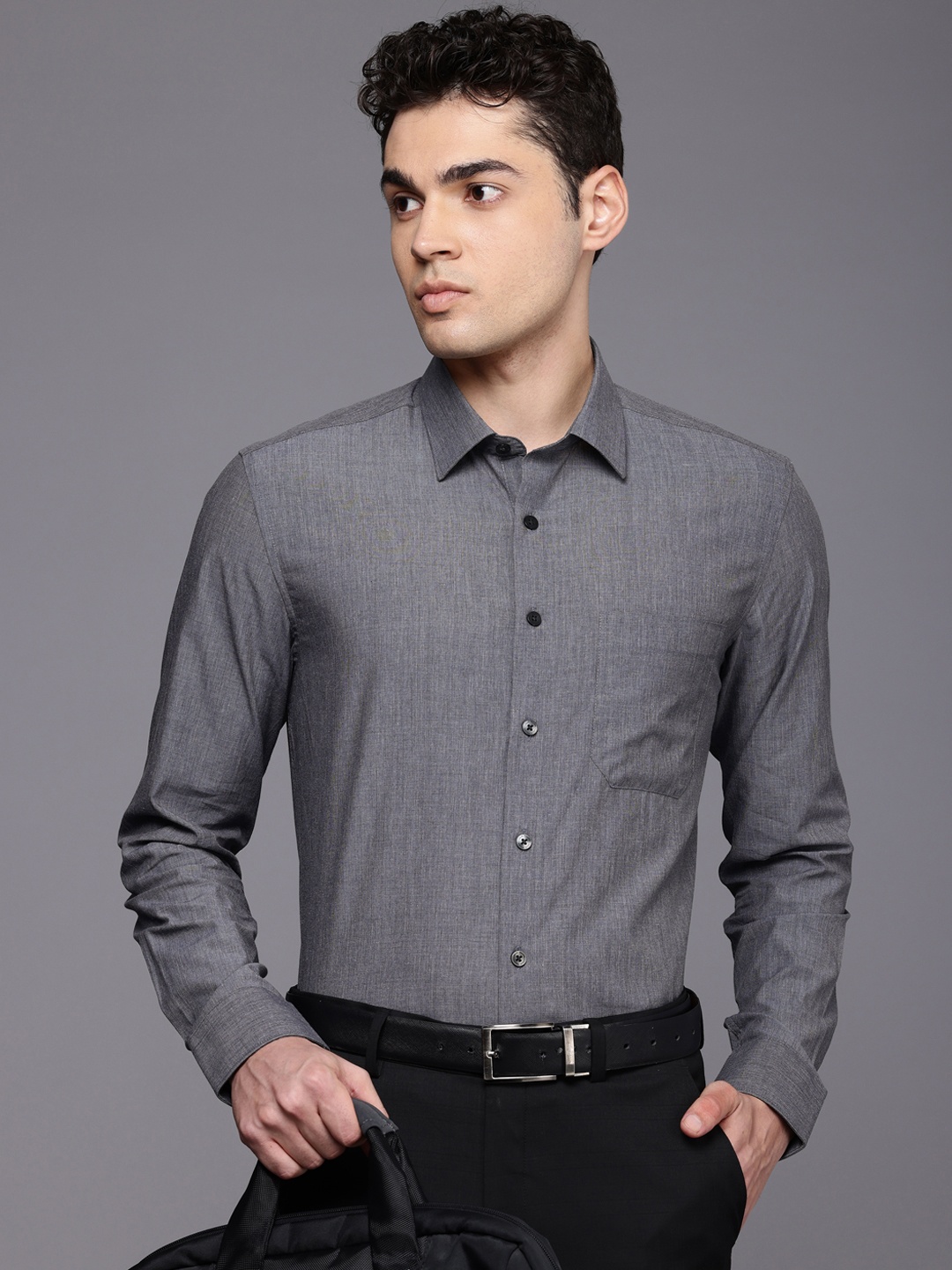 

Louis Philippe Slim Fit Formal Shirt, Charcoal