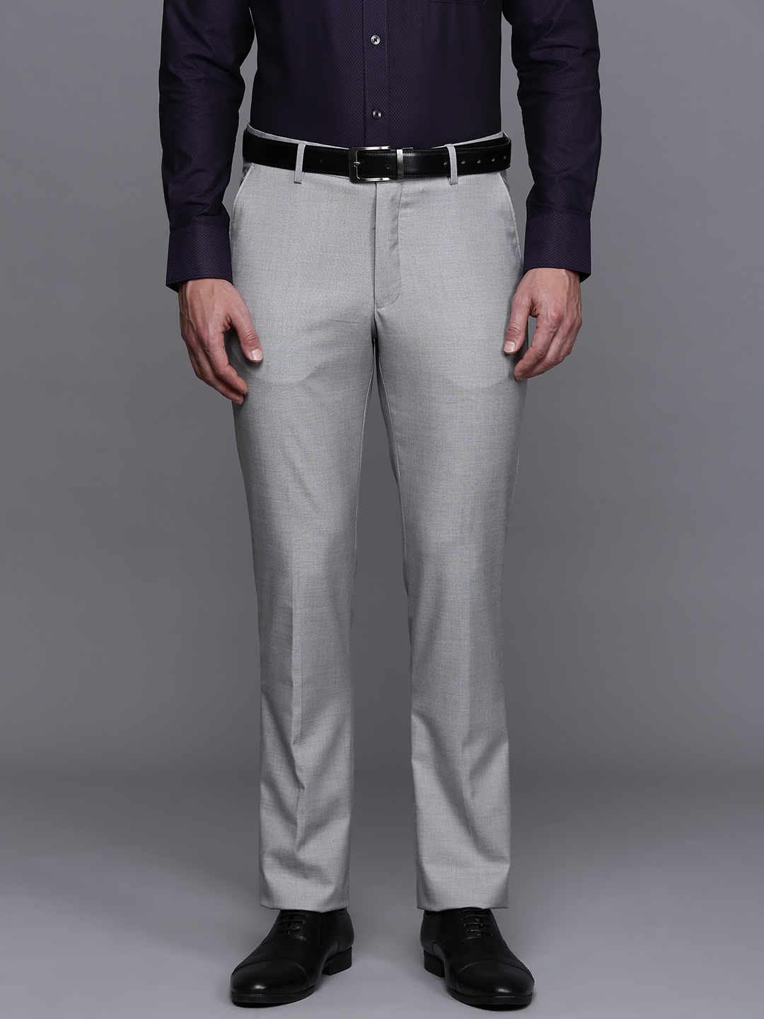 

Louis Philippe Men Slim Fit Formal Trousers, Grey