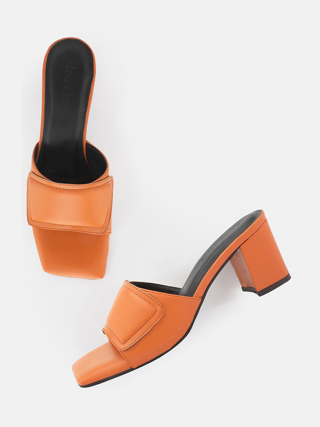 

Elevato Basics Women Open Toe Block Heels, Orange