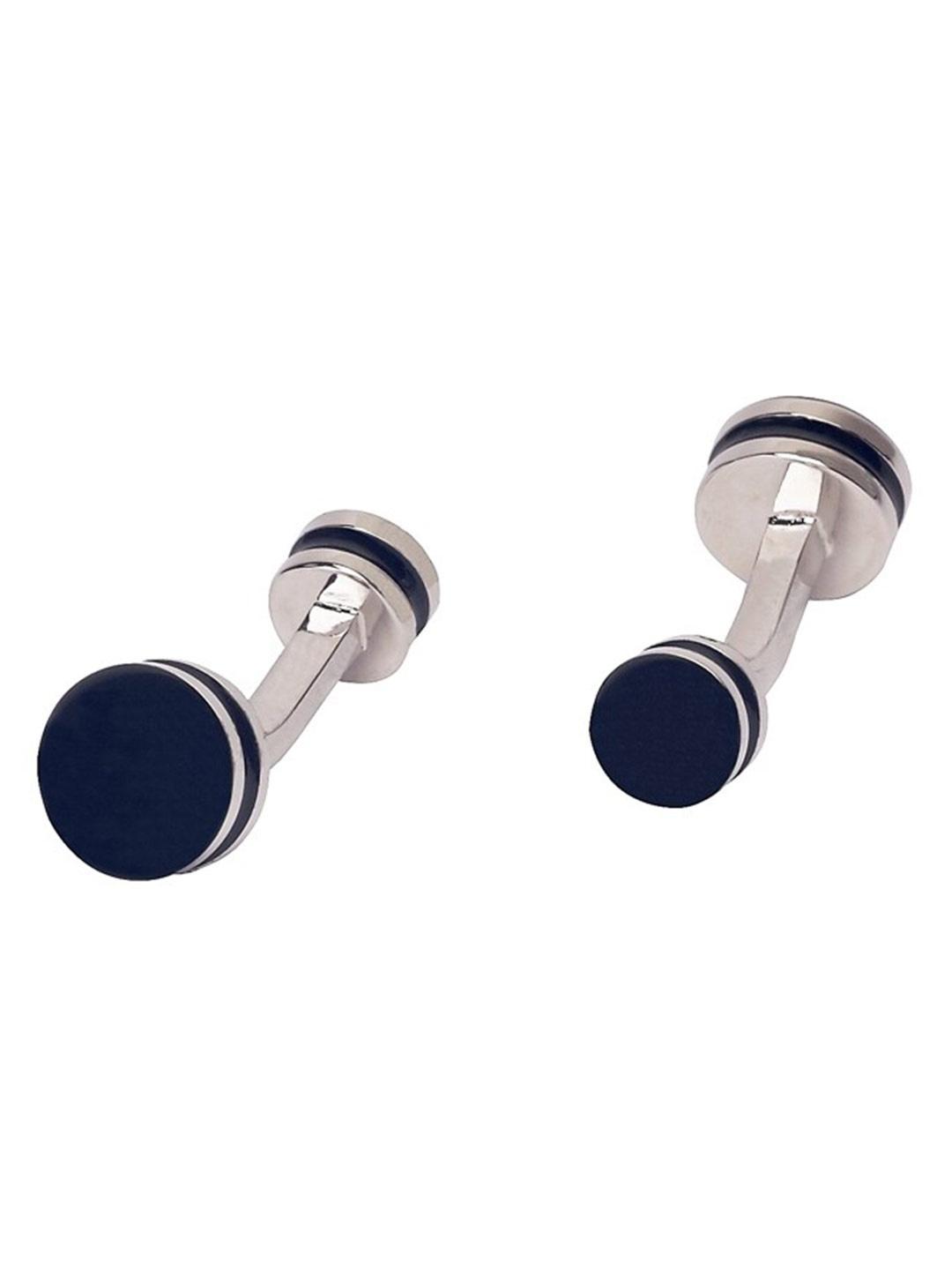 

The Tie Hub Men Geometric Cufflink, Black