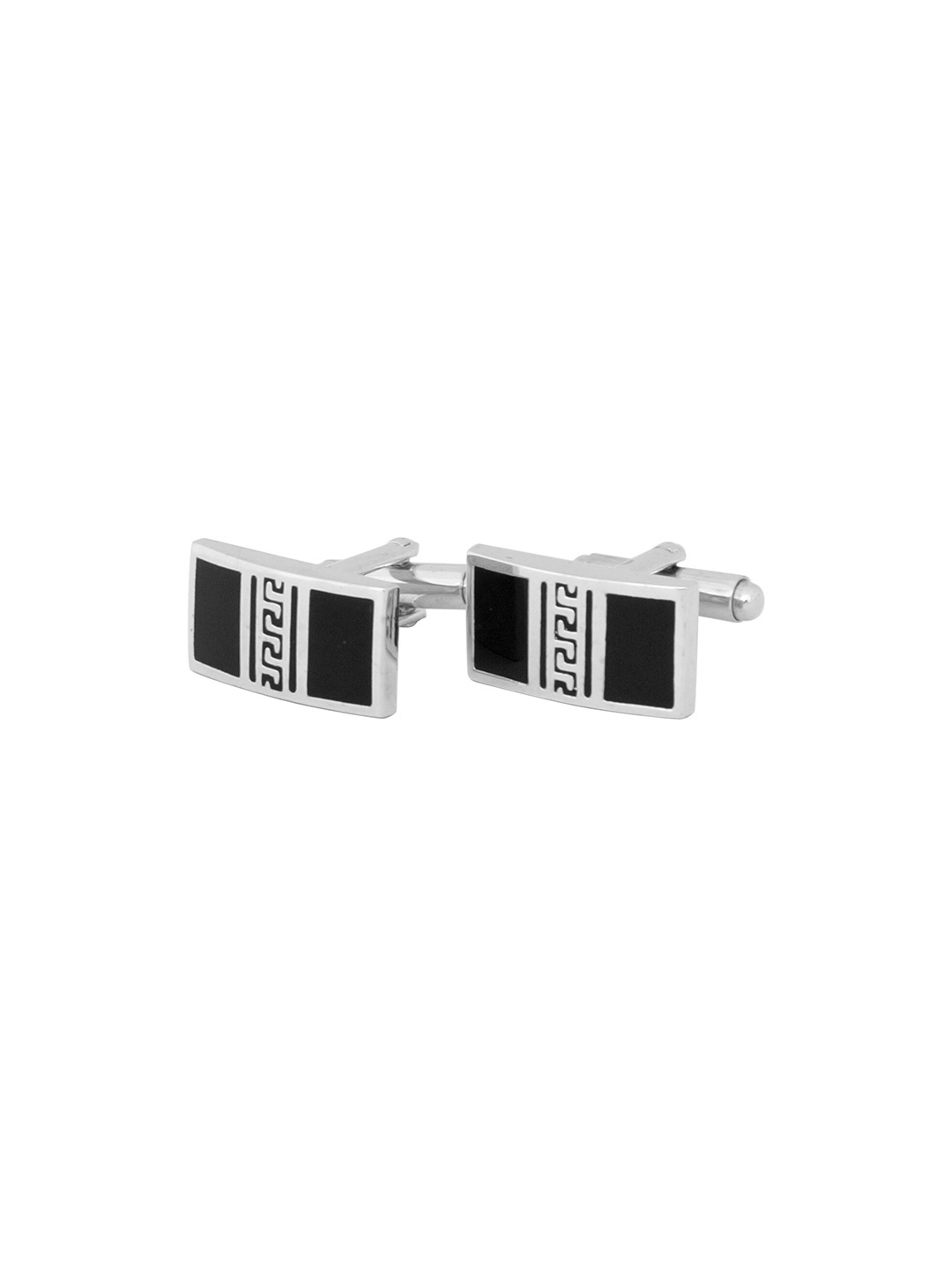 

The Tie Hub Men Textured Cufflink, Silver