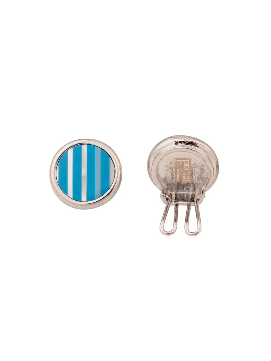 

The Tie Hub Men Mother of Pearl Button Pins Cufflink, Blue