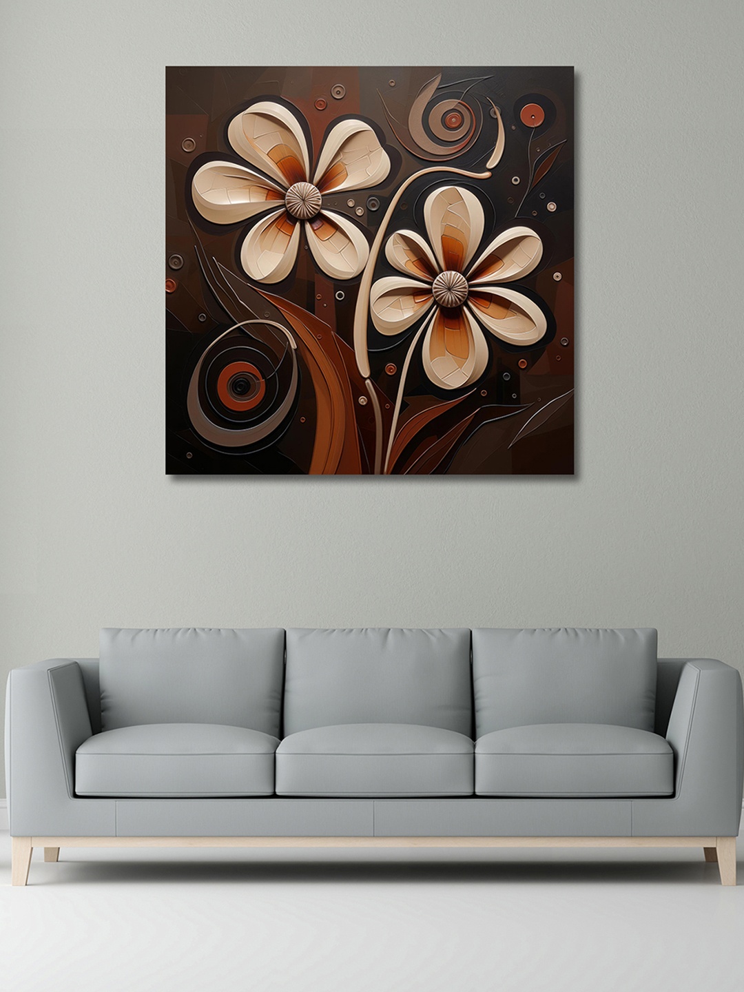 

OLIVE TREE Beige & Brown Canvas Painting Wall Art