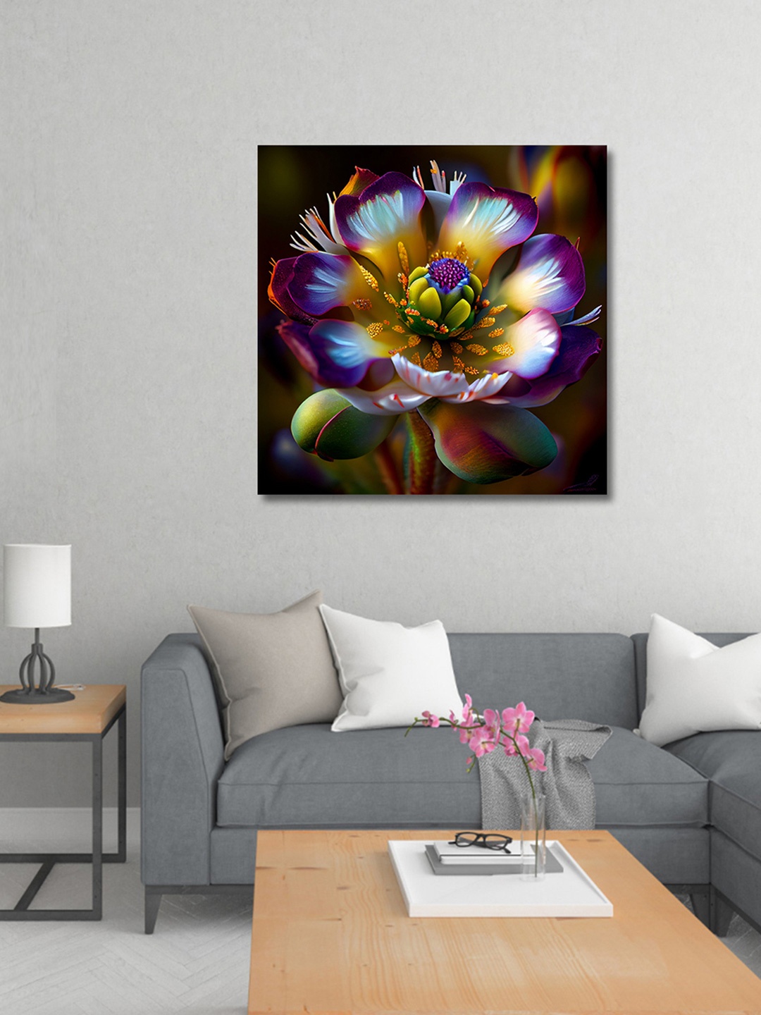 

OLIVE TREE Yellow & Purple Canvas Painting Wall Art