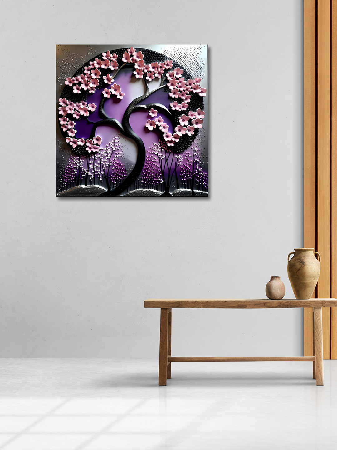 

OLIVE TREE Purple & Blue Canvas Floral and Botanical Painting Wall Art