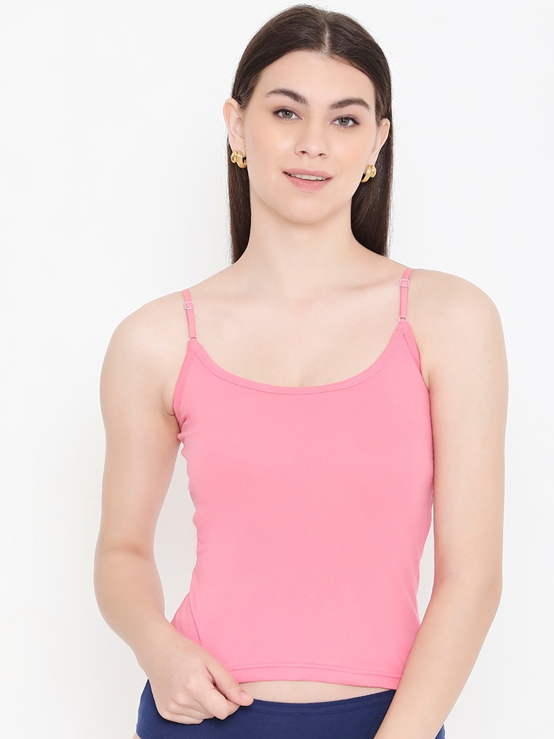 

Feelings Pure Cotton Slim Fit Adjustable Shoulder Straps Camisole, Pink