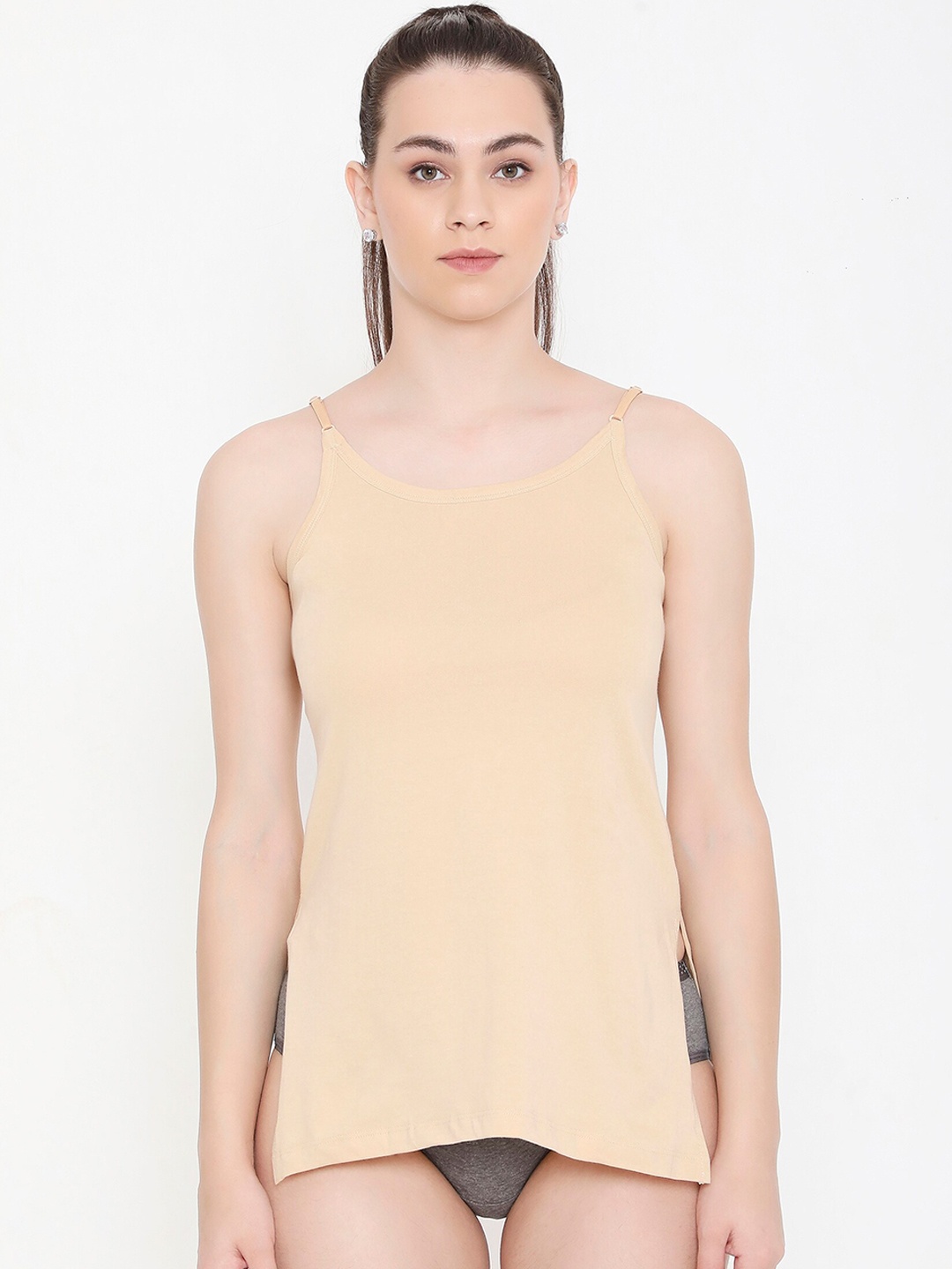 

Feelings Pure Cotton Slim Fit Adjustable Shoulder Straps Camisole, Nude