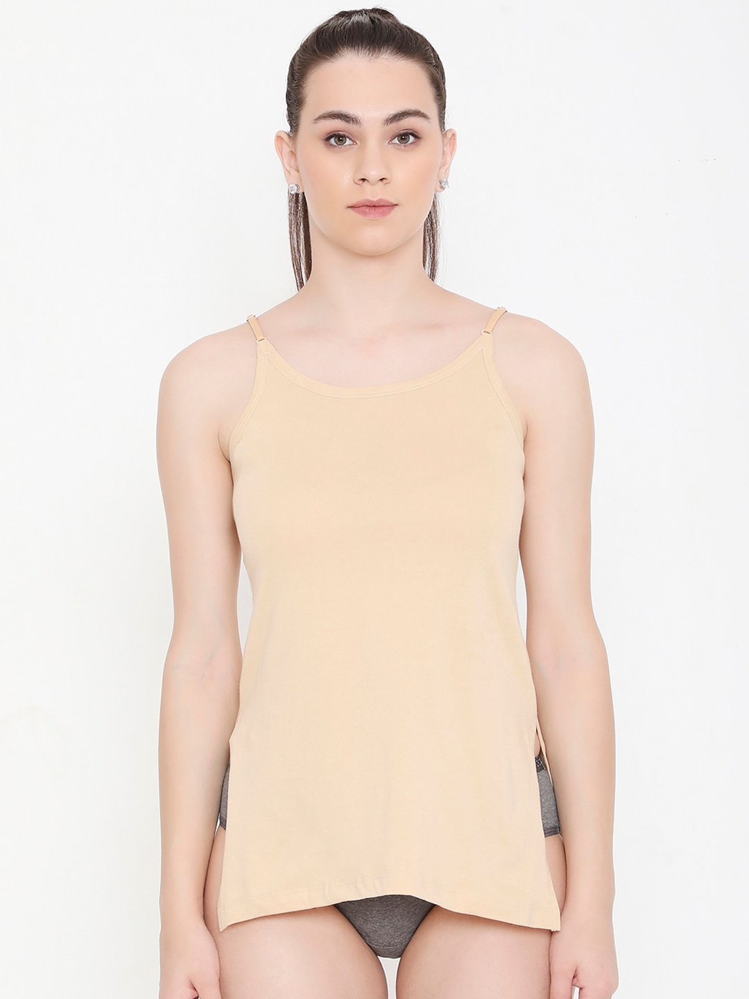 

Feelings Pure Cotton Slim Fit Adjustable Shoulder Straps Camisole, Nude