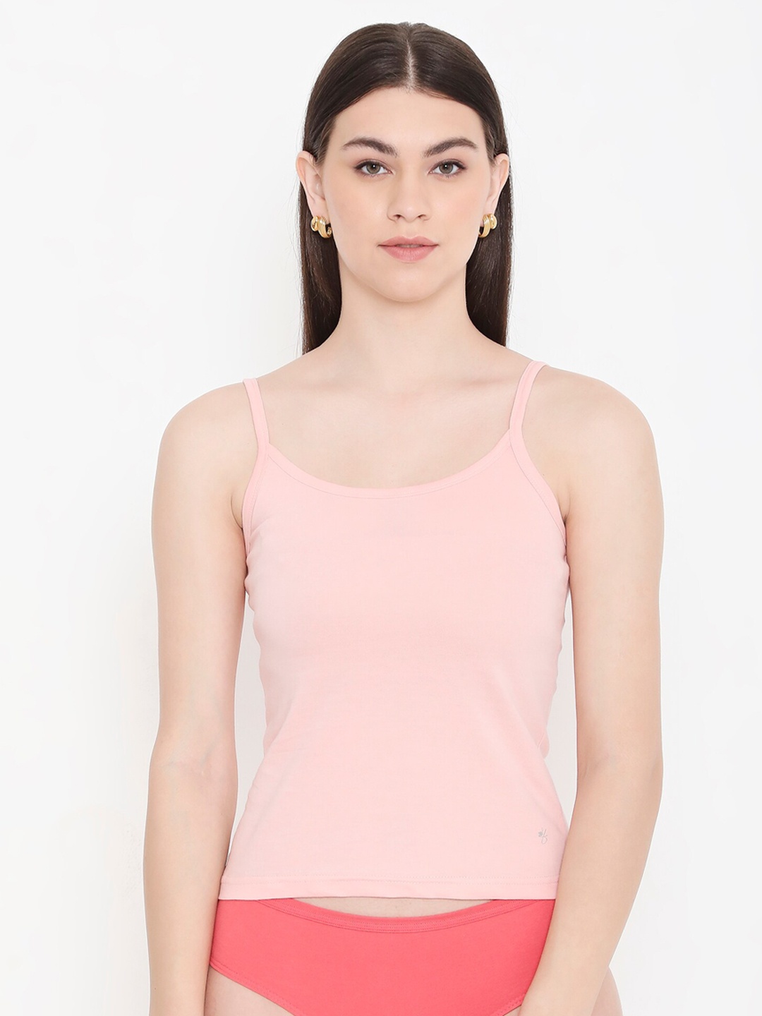 

Feelings Pure Cotton Slim Fit Shoulder Strap Camisole, Peach