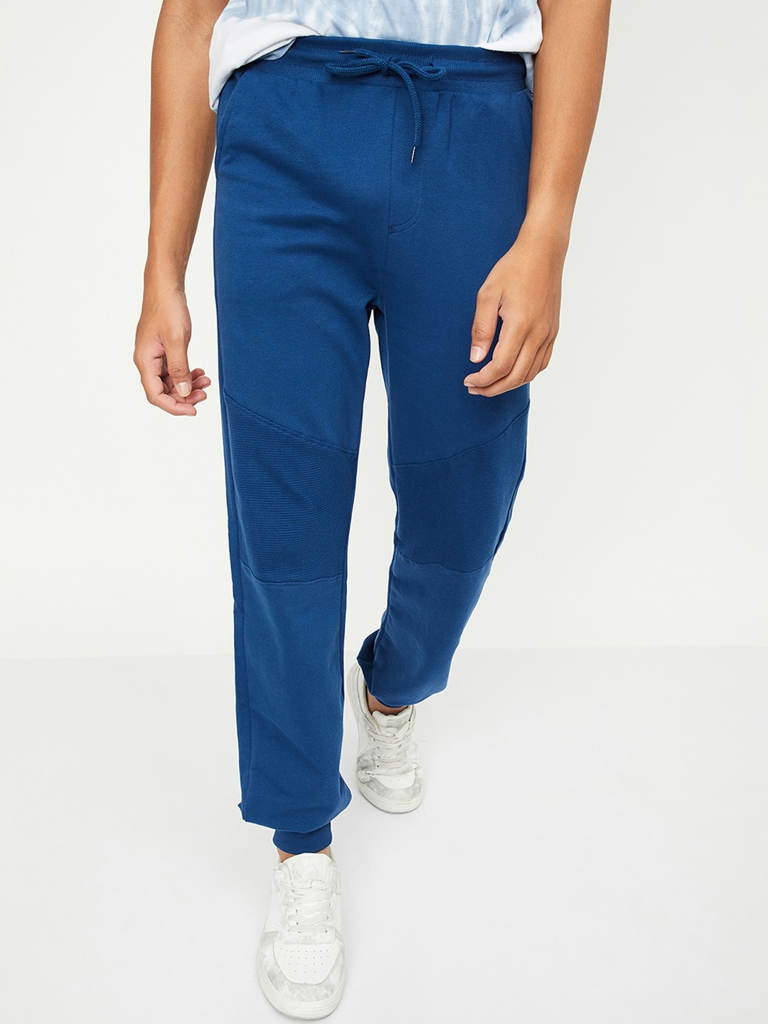 

max Boys Mid-Rise Cotton Joggers, Blue