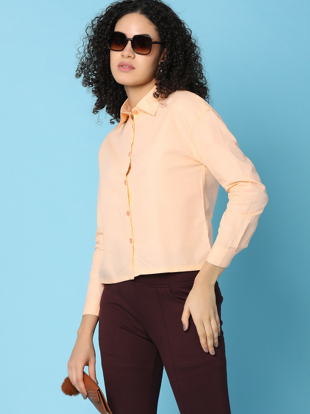 

V-Mart Spread Collar Casual Shirt, Orange