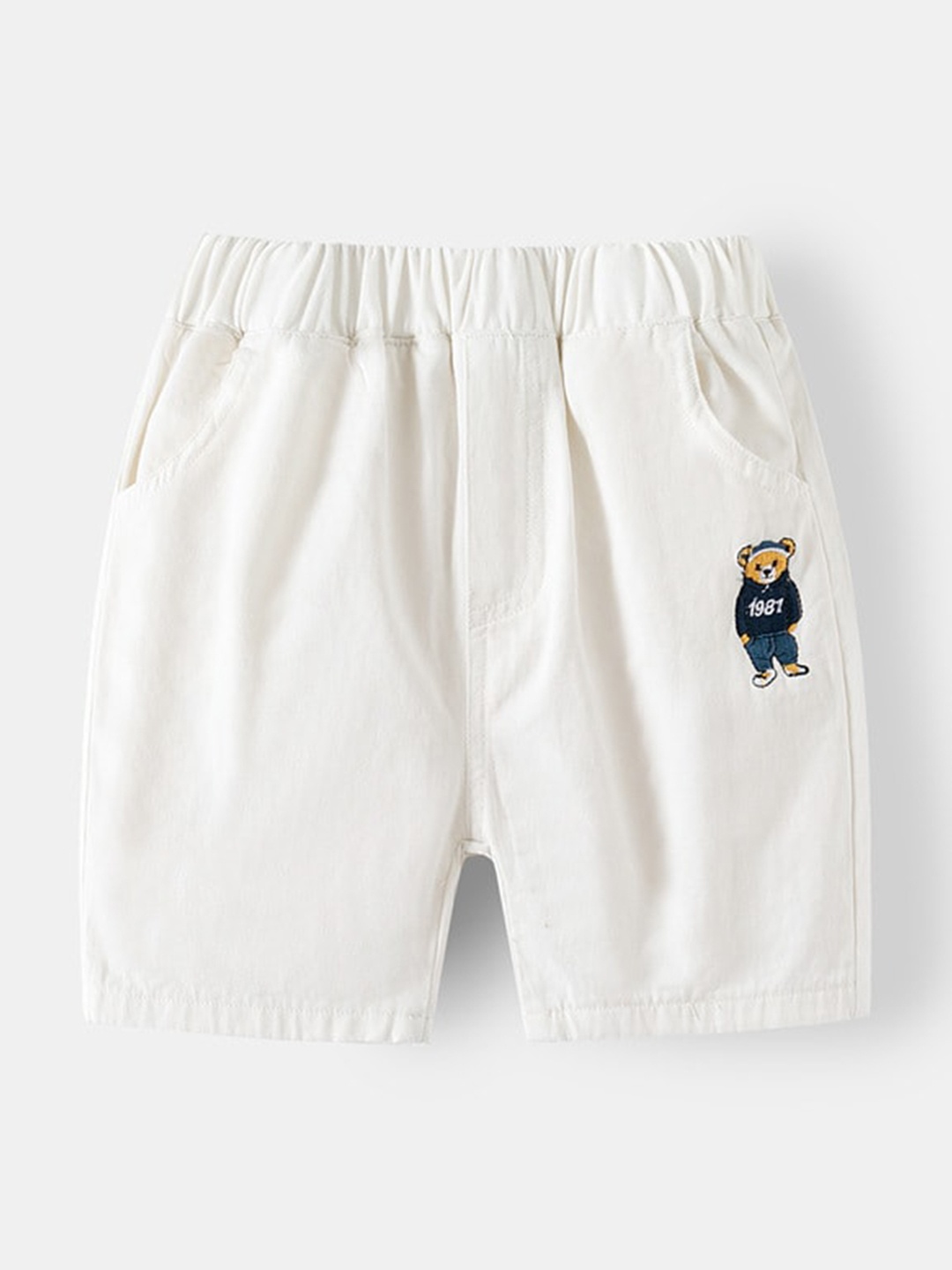 

StyleCast Boys White Mid Rise Cotton Shorts