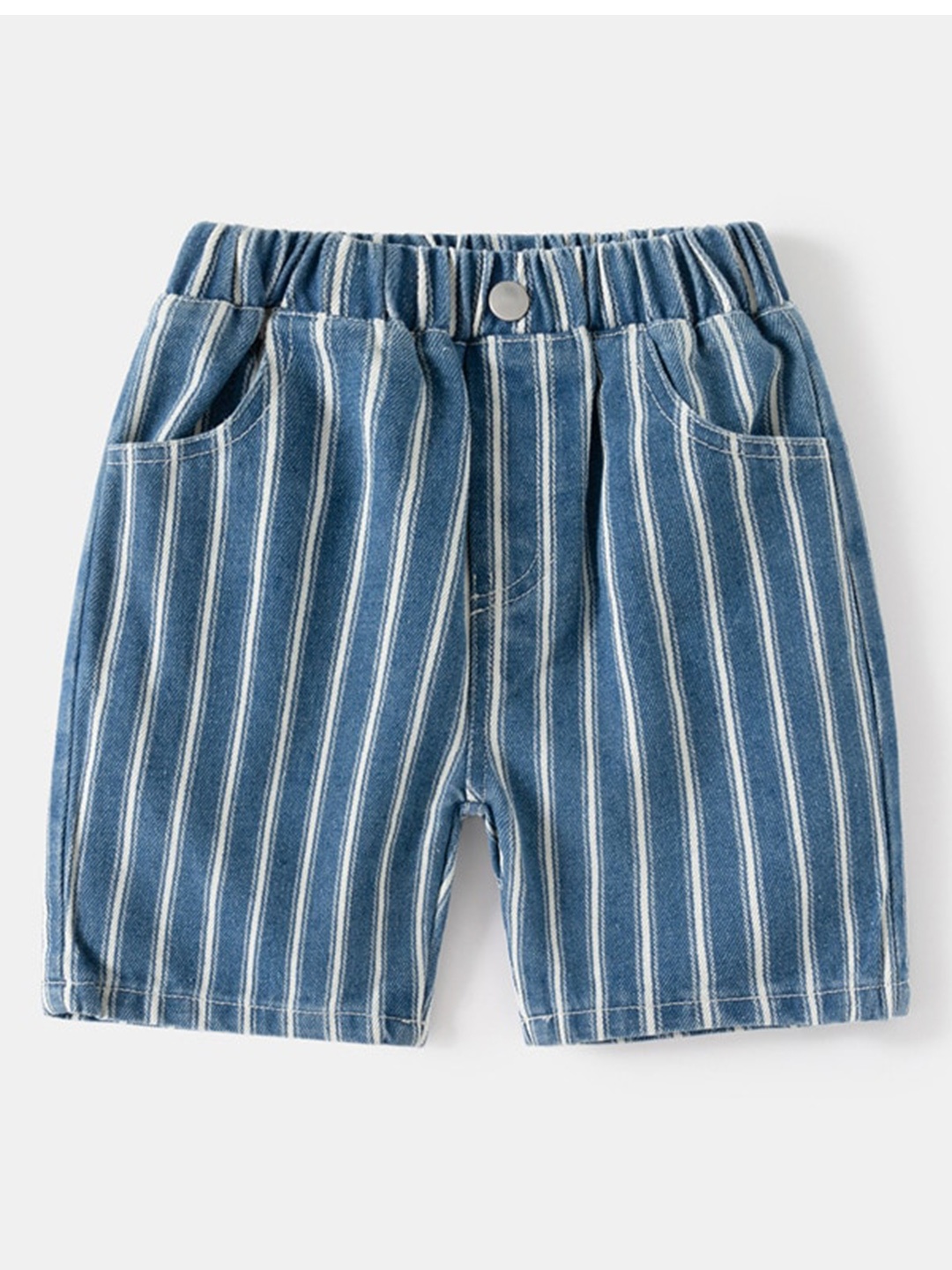 

StyleCast Boys Blue Striped Mid Rise Cotton Shorts