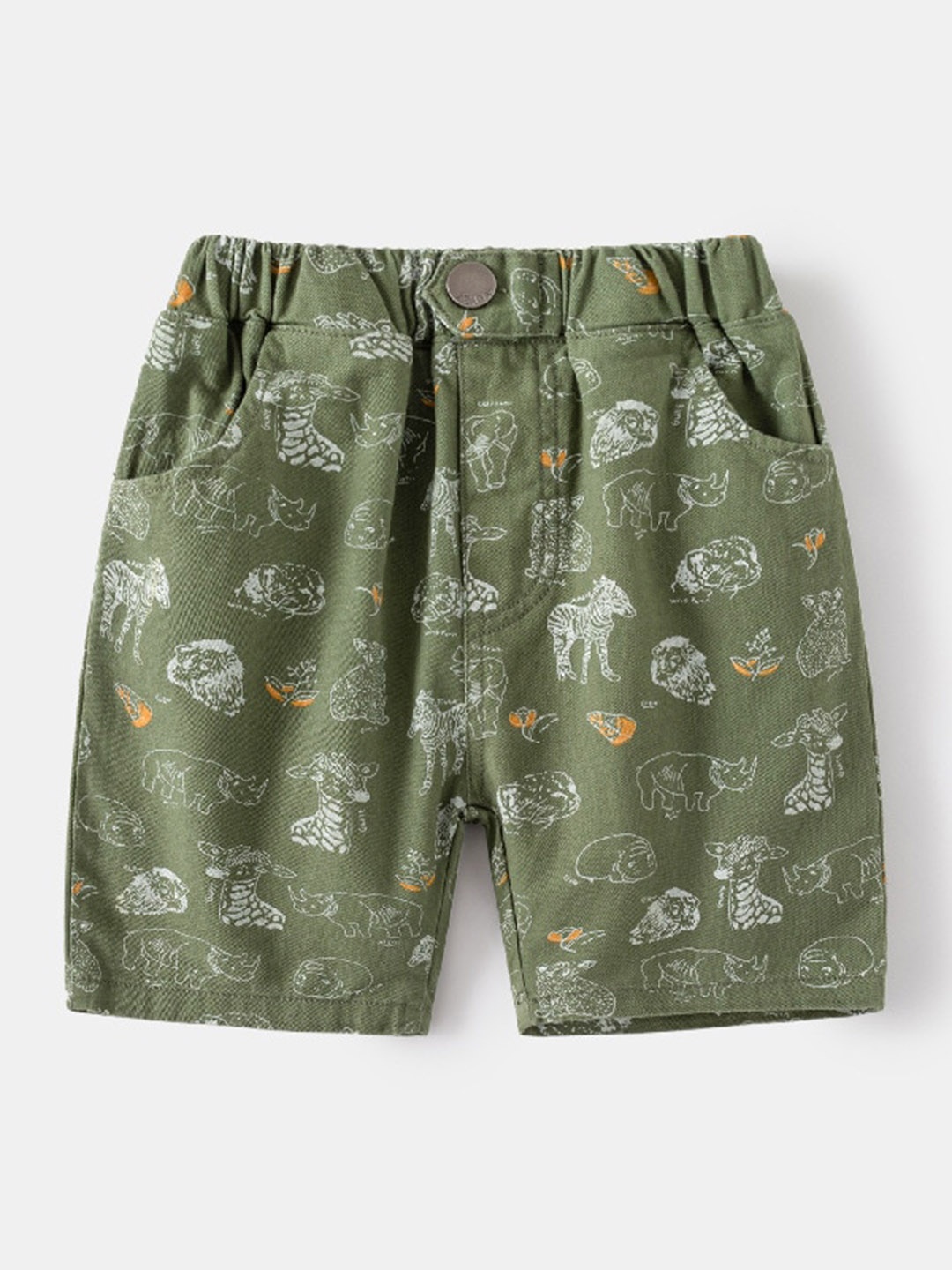 

StyleCast Olive Green Boys Conversational Printed Mid-Rise Shorts