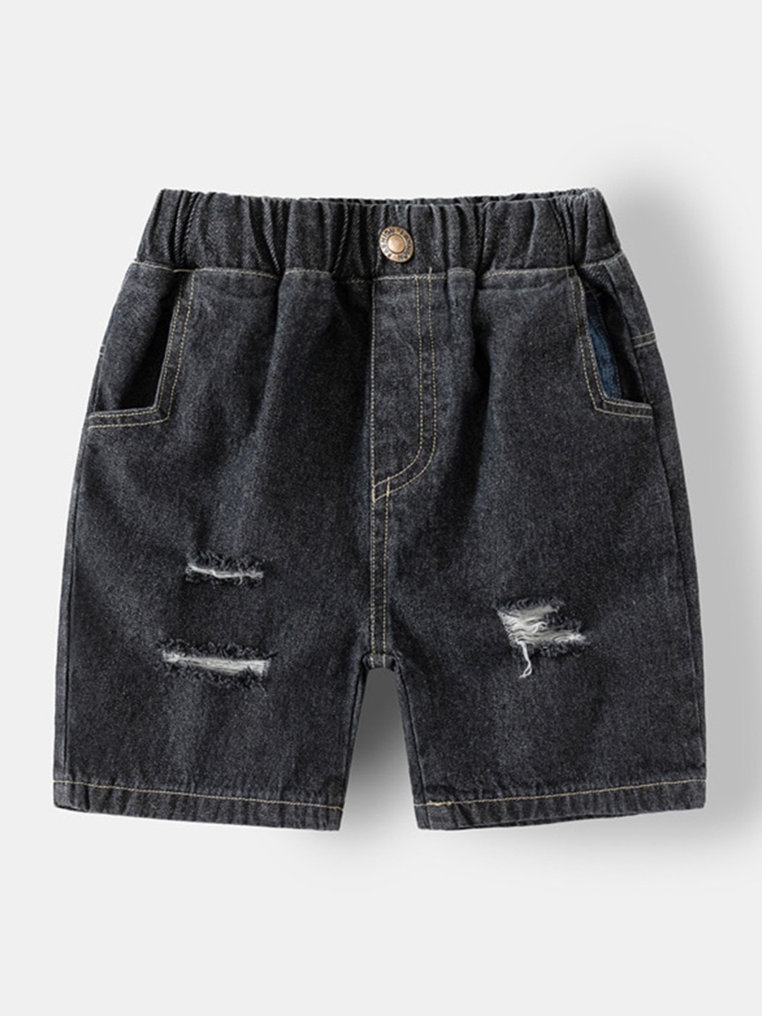 

StyleCast Boys Black Mid Rise Cotton Denim Shorts